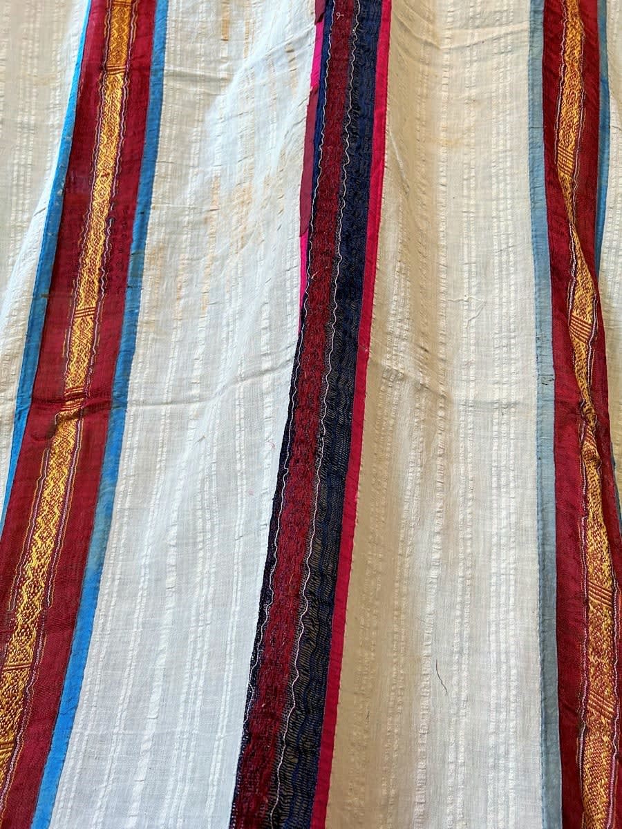 Wall Hanging In Shaped Silk Ribbons And Cotton Veil - Djerba Tunisia