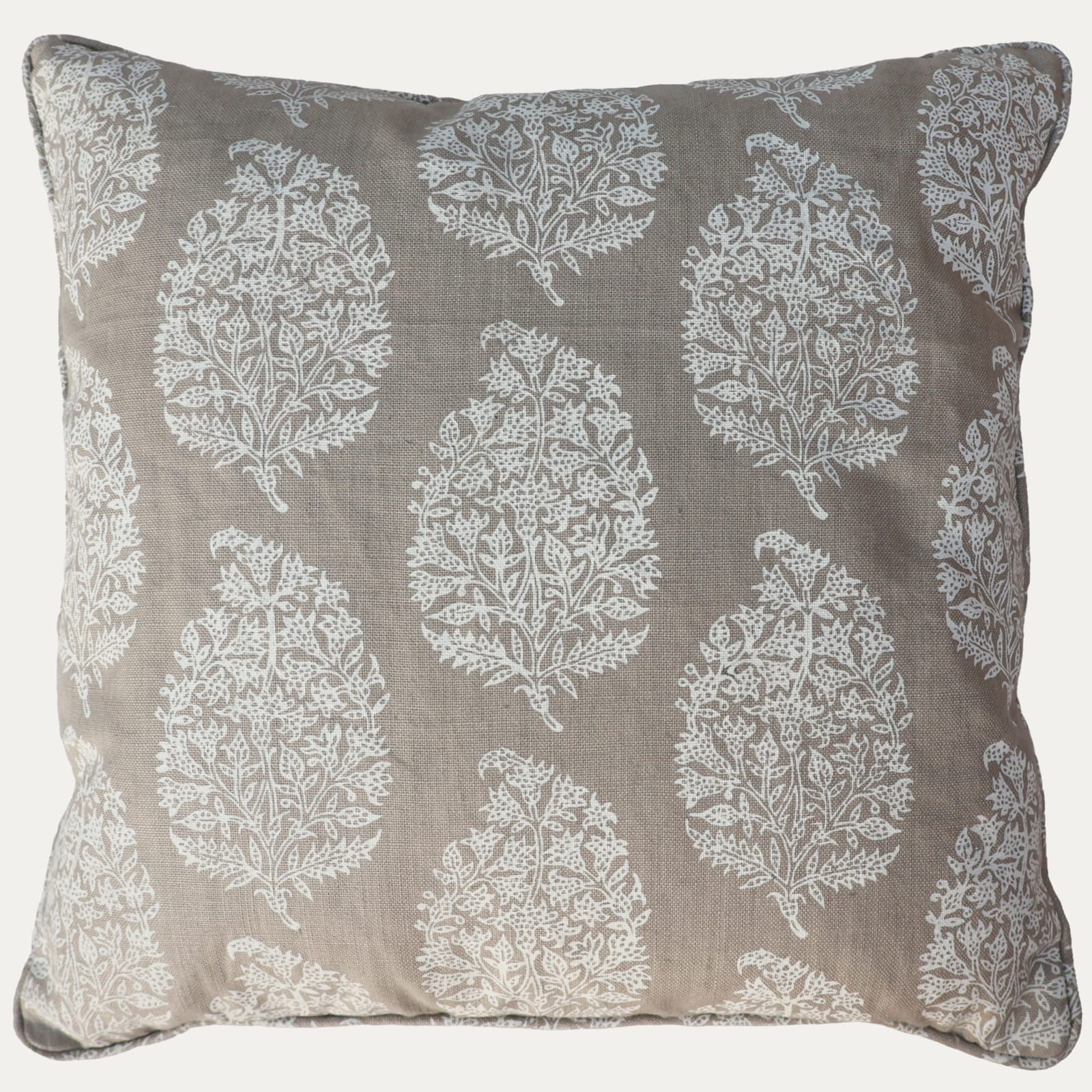 Robert Kime Indian Pear White on Grey Decorative Cushion