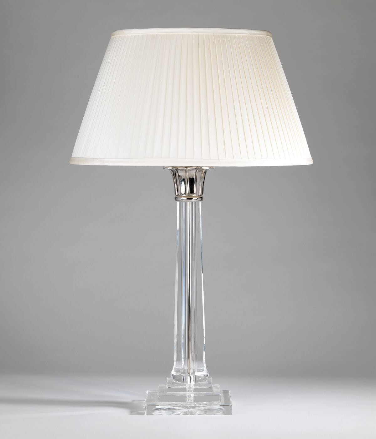 Lotus Column Table Lamp Glass & Nickel