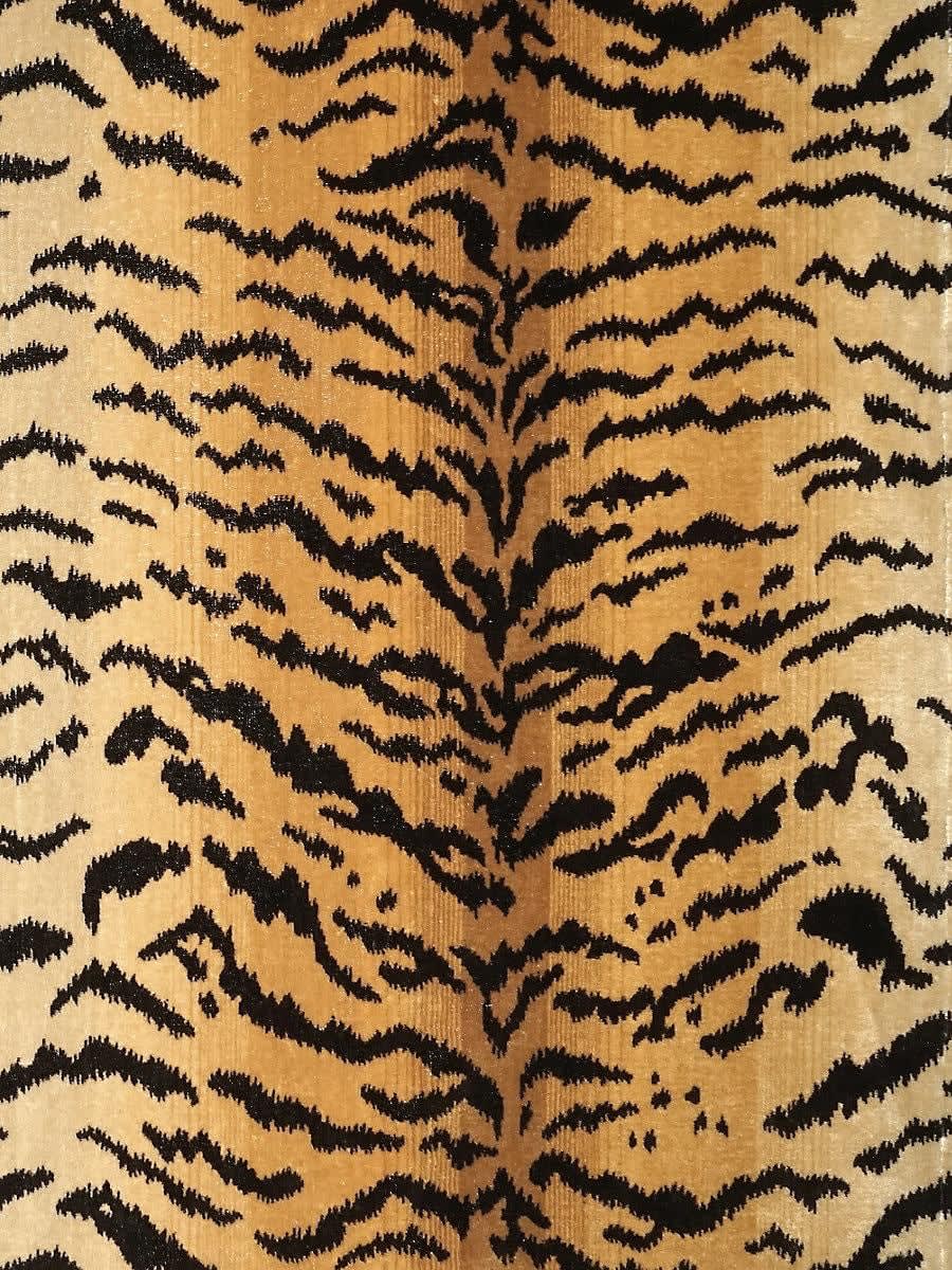 Scalamandre Tigre Silk Ivory Gold and Black