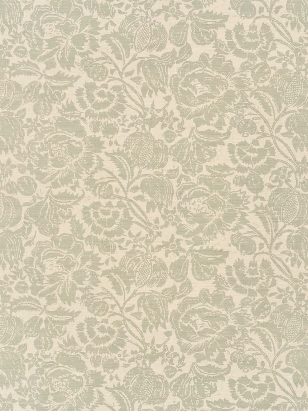 All Over Floral Positive Celadon On Beige