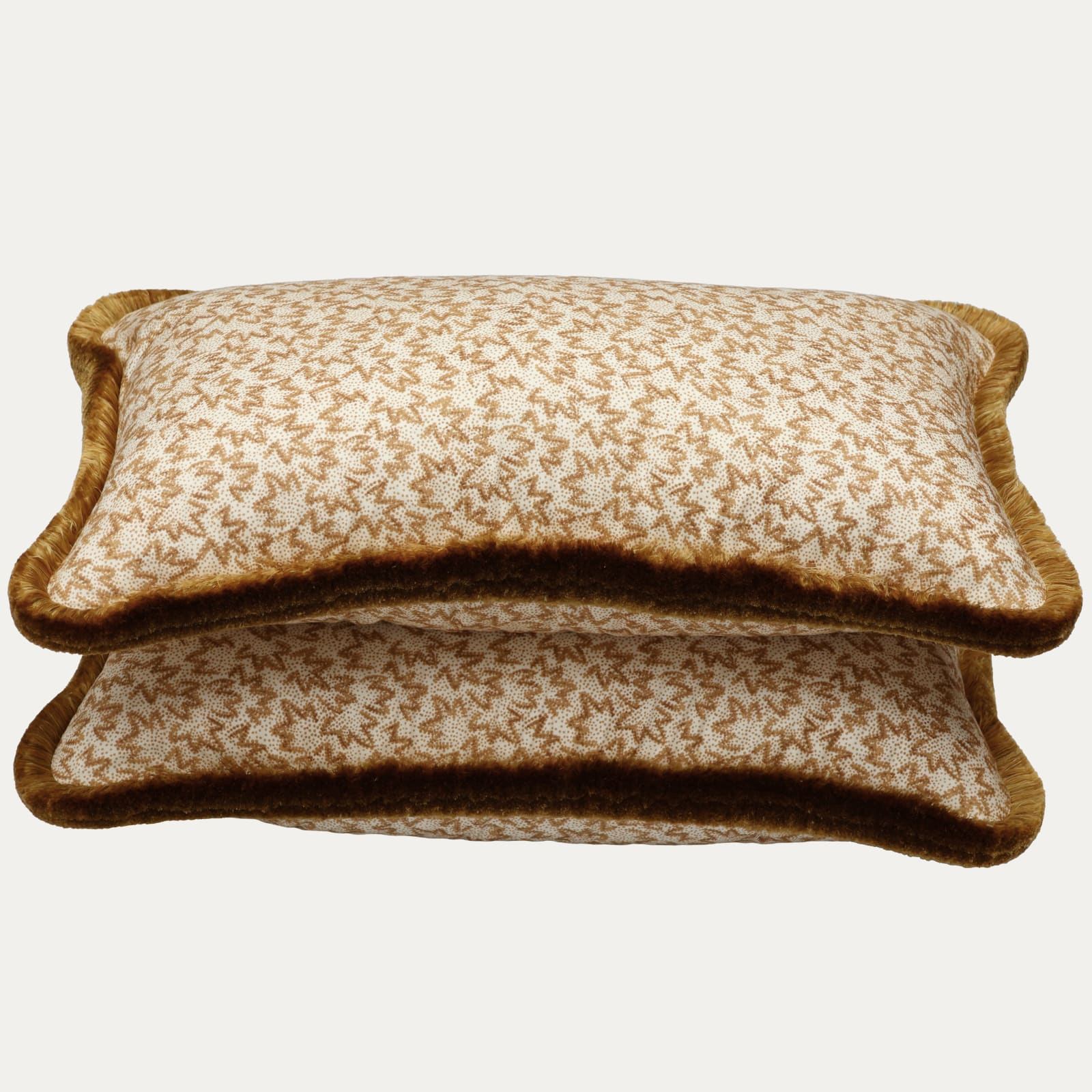 Warner Textile Archives Nathalie Caramel Cushion with Silk Trim handmade by Floren