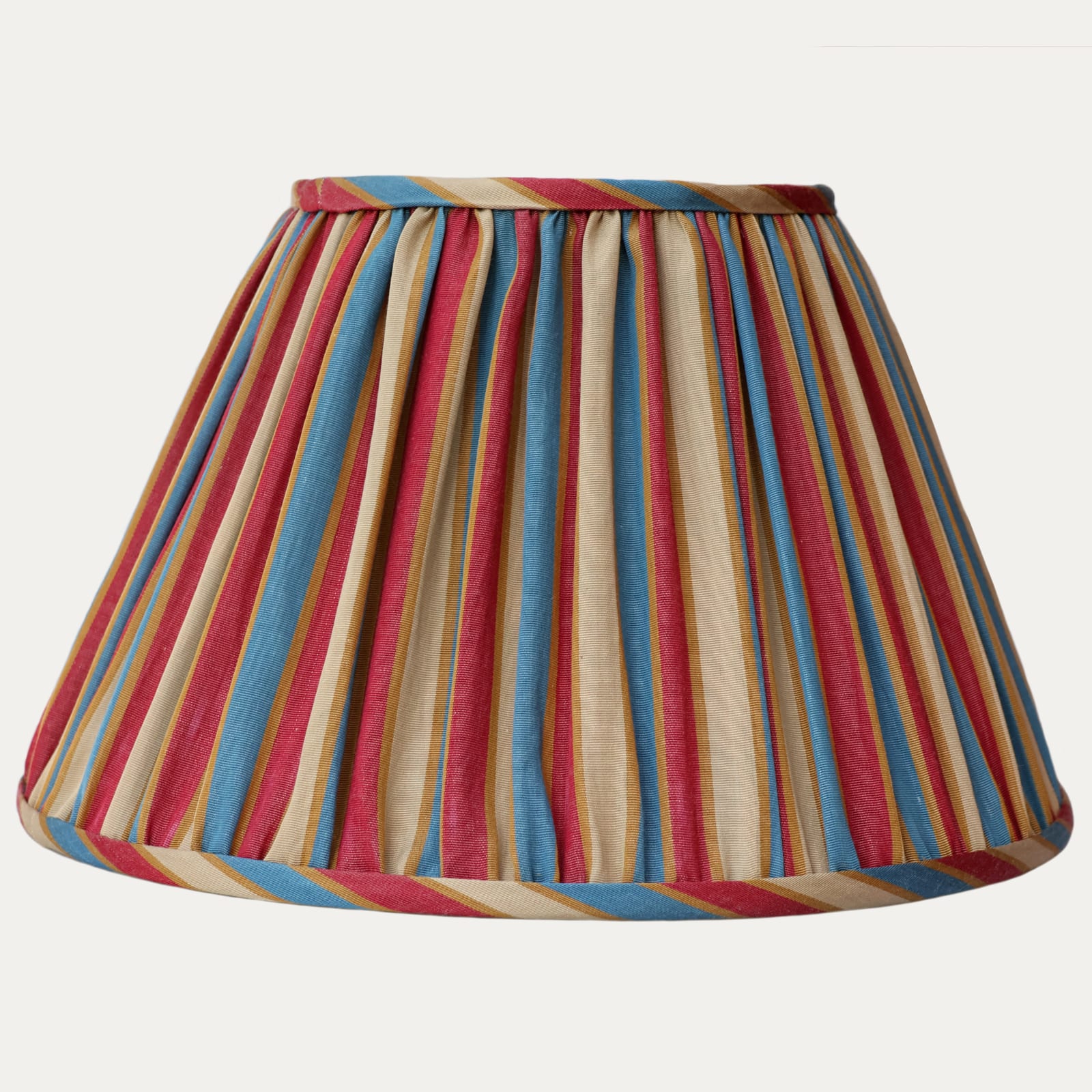 14in/36cm Robert Kime Adras Striped Ikat Handsewn Gathered Lampshade