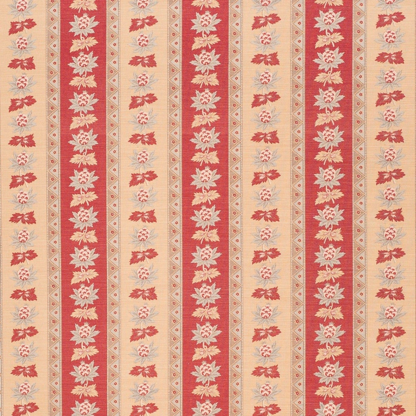 Bennison Fabrics, Turkish Star Stripe Bird Basket Colours On Oyster