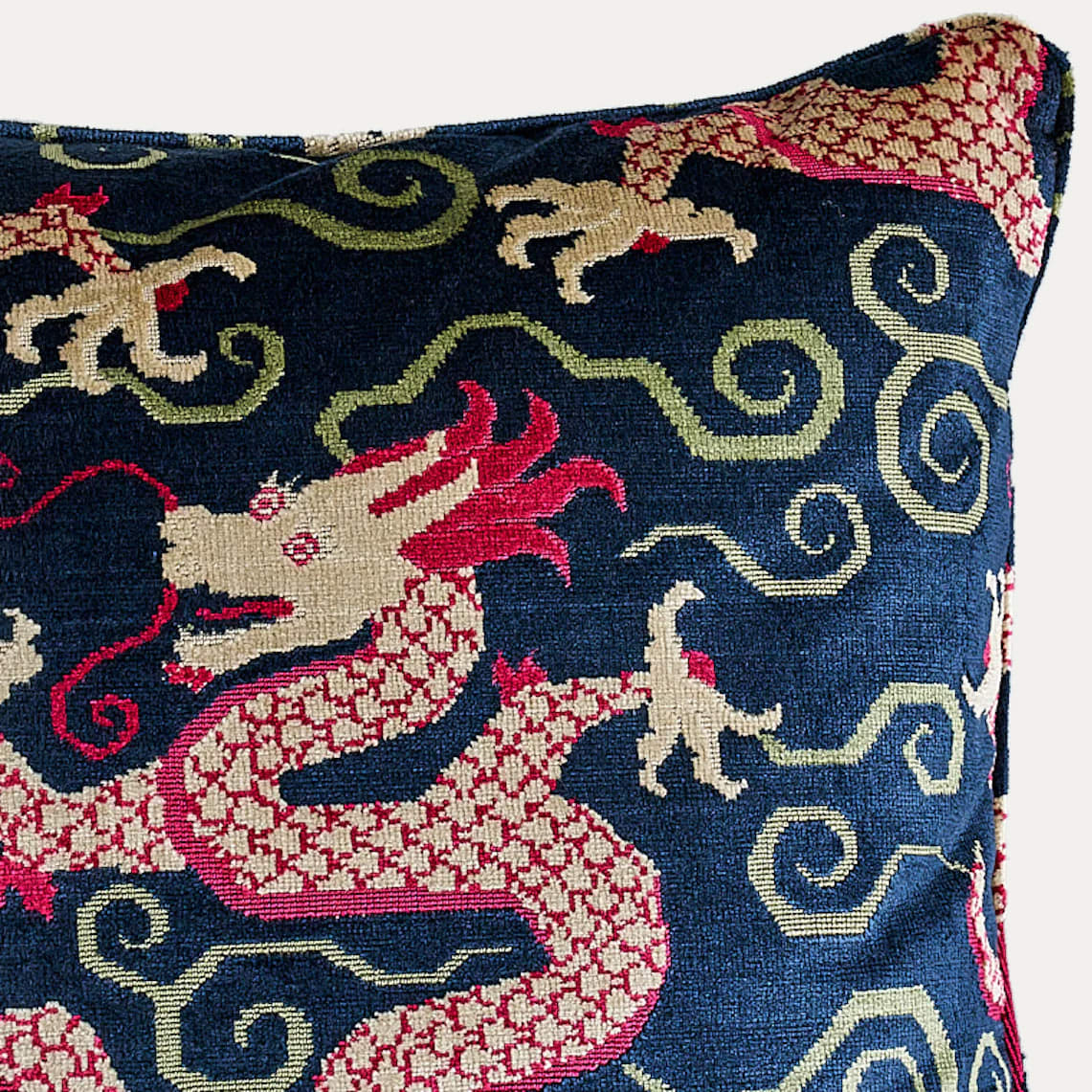 Schumacher Bixi Sapphire Velvet Cushion