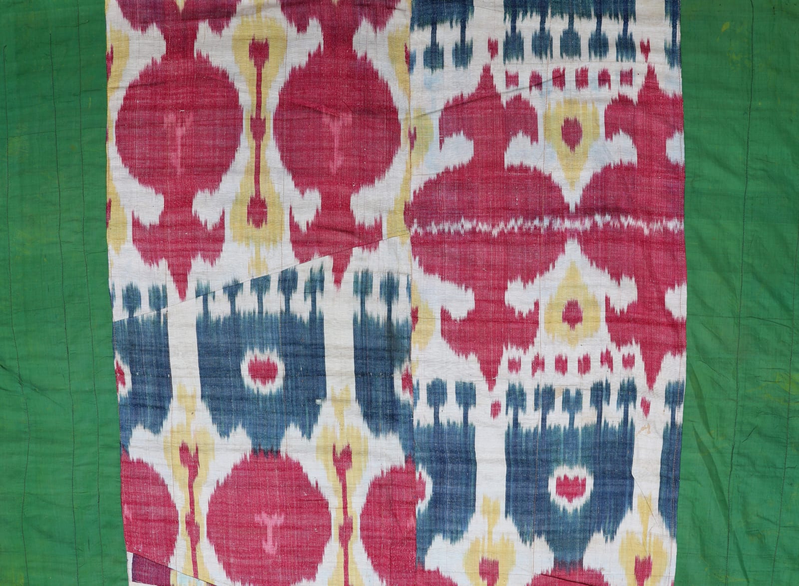 Antique Ikat Panel with Russian Roller Print Backing