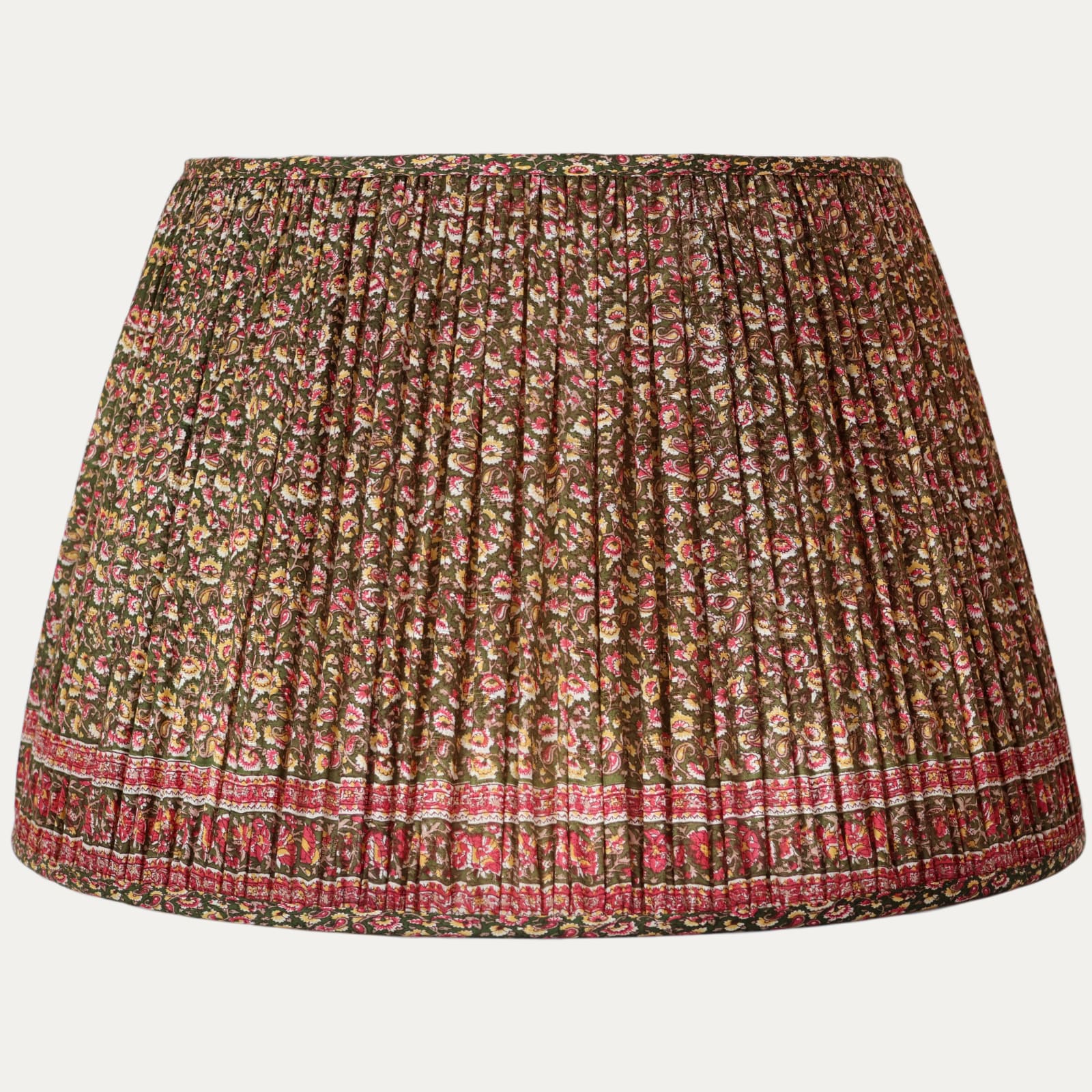 The Prettiest Dark Green and Plum Vintage Sari Handsewn Lampshade