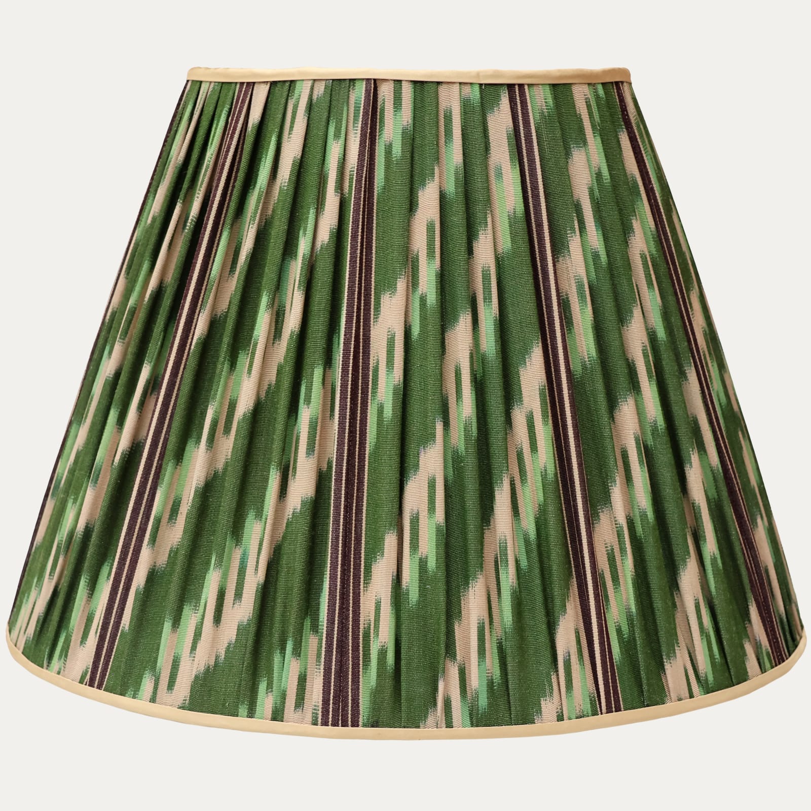 Robert Kime Adras Ikat Green Chevron Handsewn Lampshade