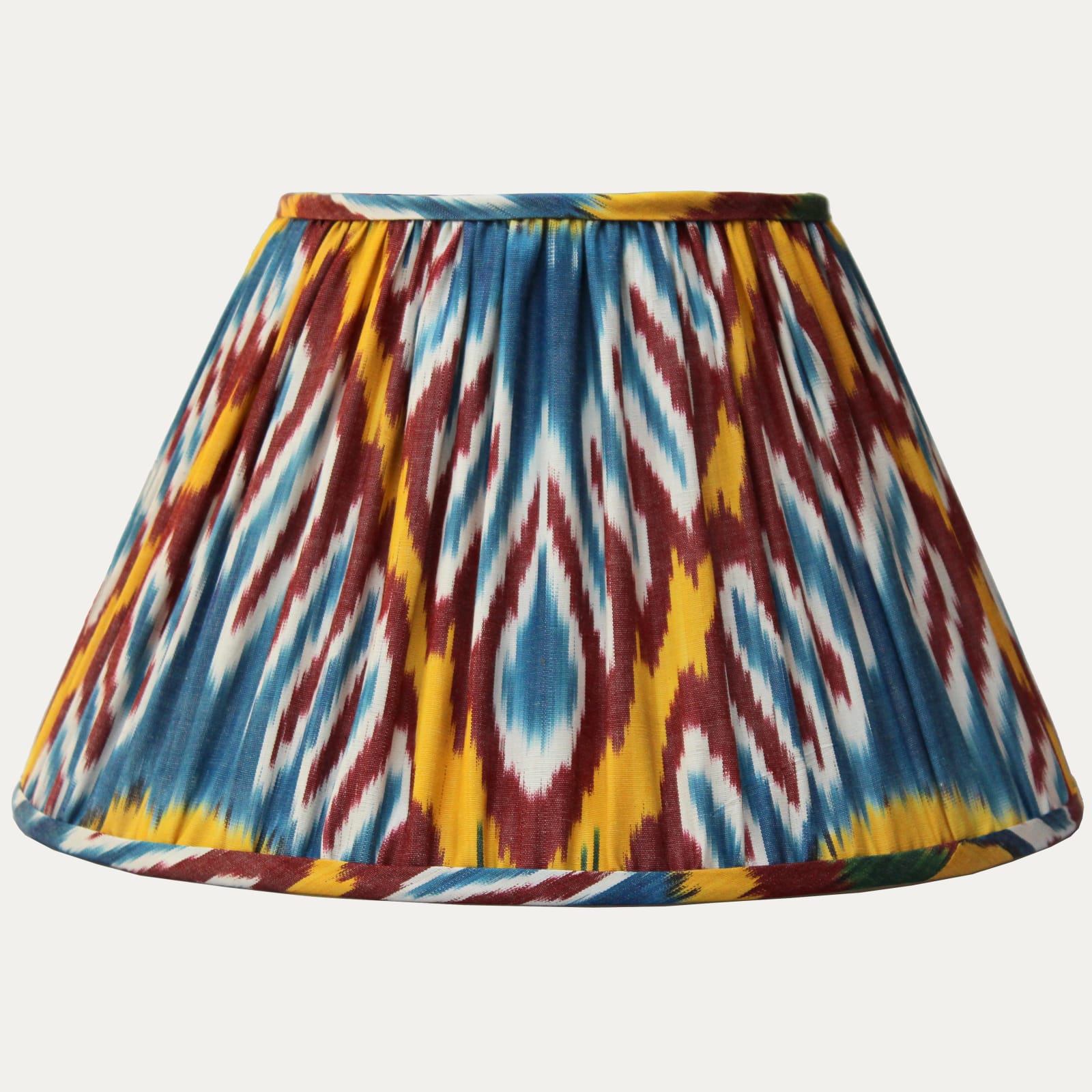 Multicoloured Silk and Cotton Ikat Empire Lampshade