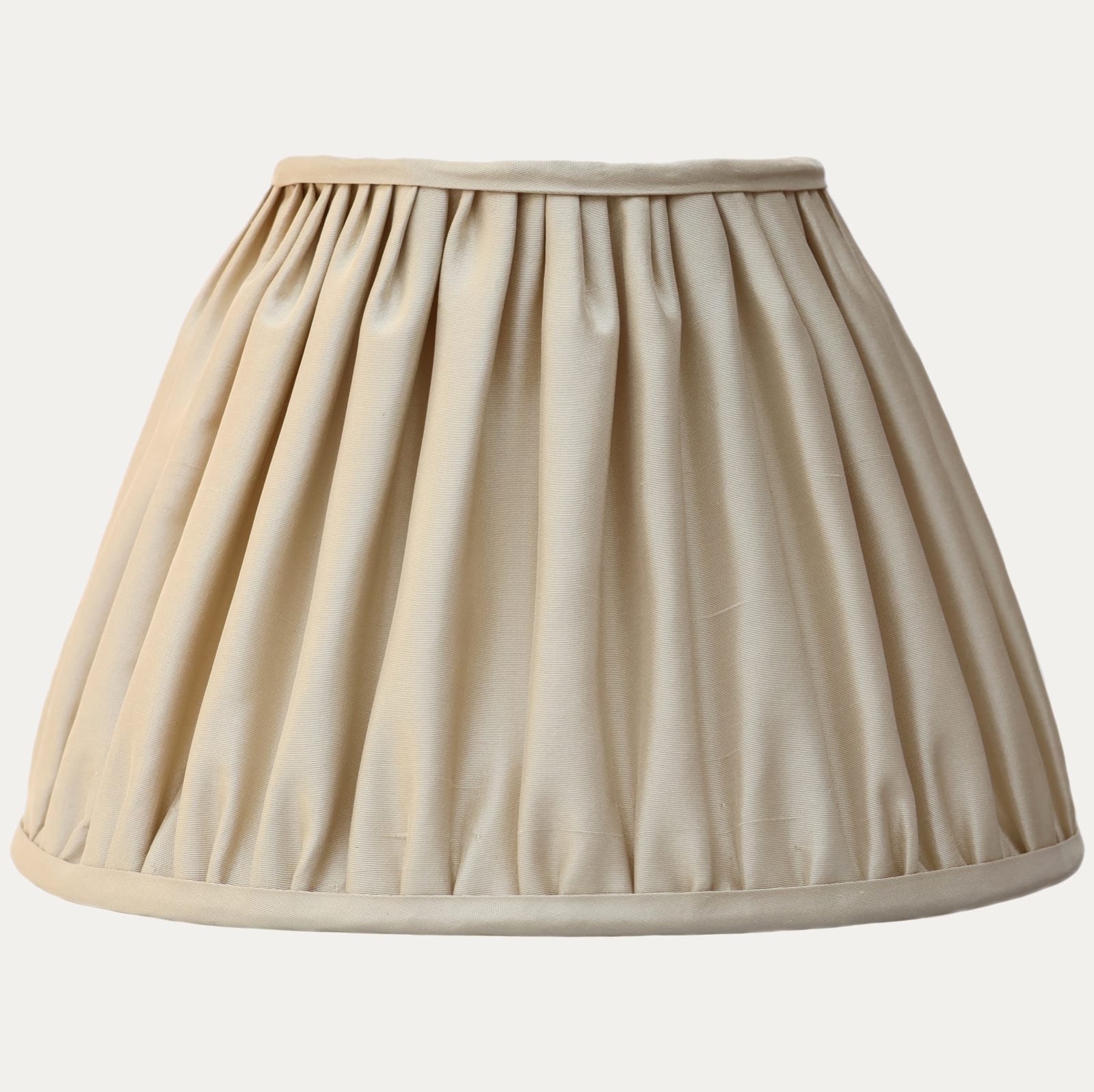 Faille Hamilton Ecru Silk Handsewn Gathered Lampshade