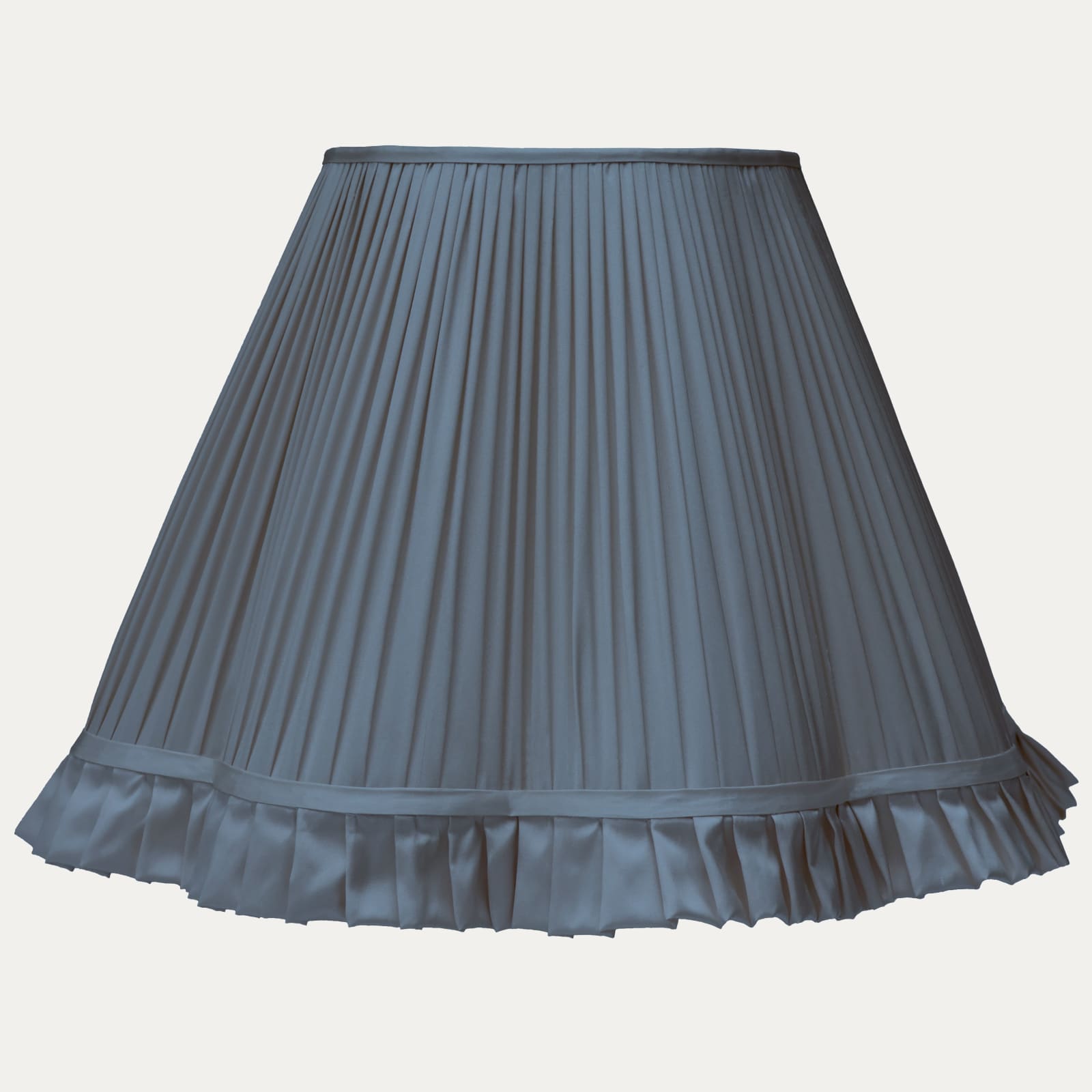 Thames Blue Faille Lugano Silk Scallop Lampshade