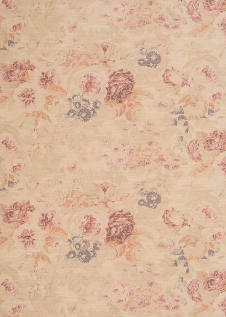 Faded Floral Original On Beige