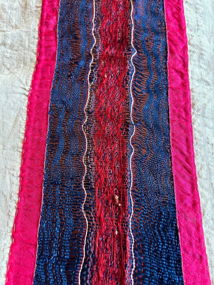 Wall Hanging In Shaped Silk Ribbons And Cotton Veil - Djerba Tunisia