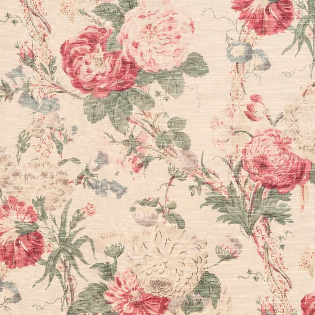 Toykyo Rose Faded Teal on Beige