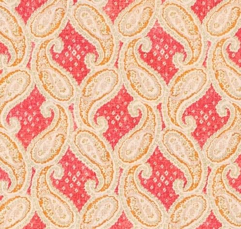 Calicut Paisley Emerald Pink On Beige