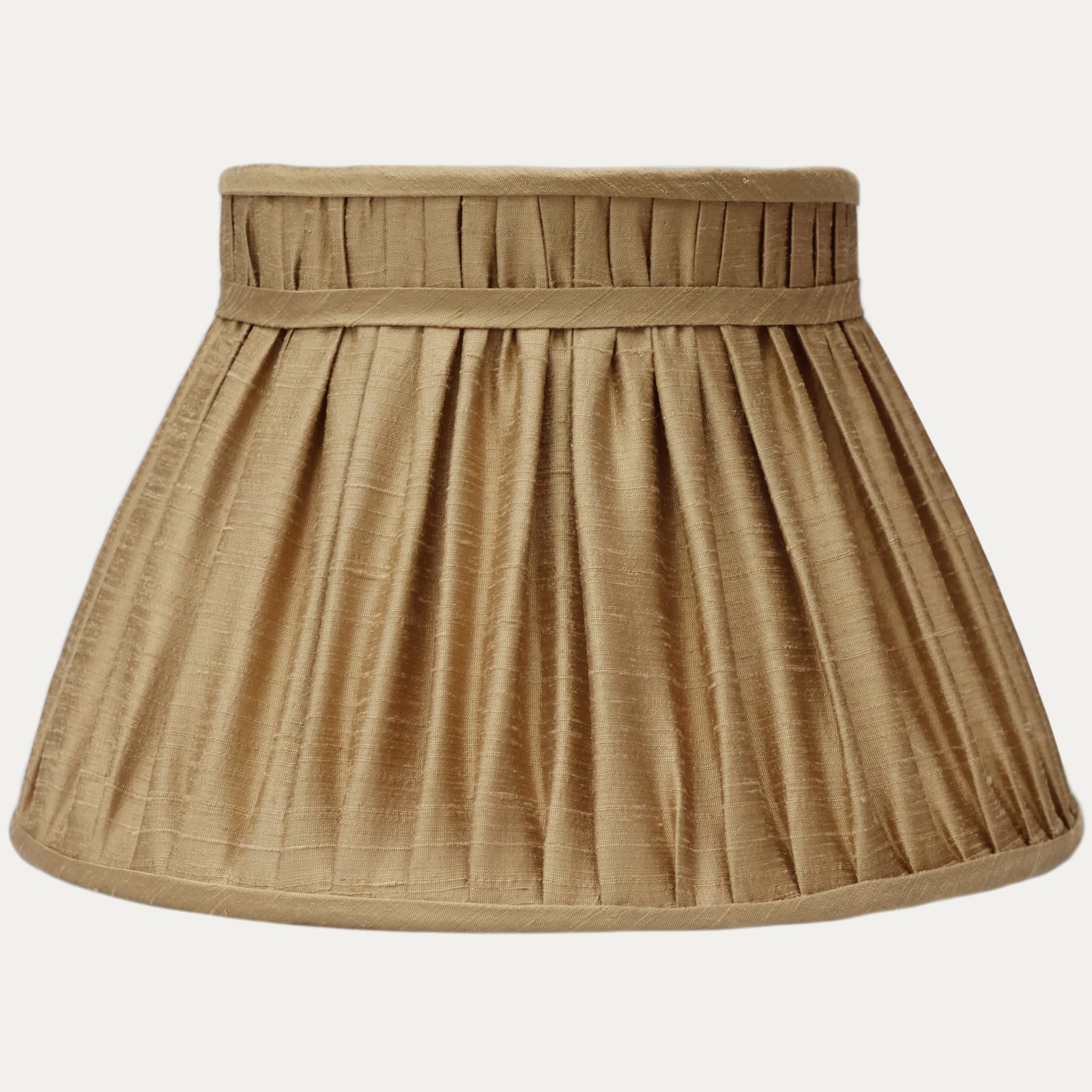 Indian Douppion Light Bronze Silk Handsewn Collar Top Lampshade