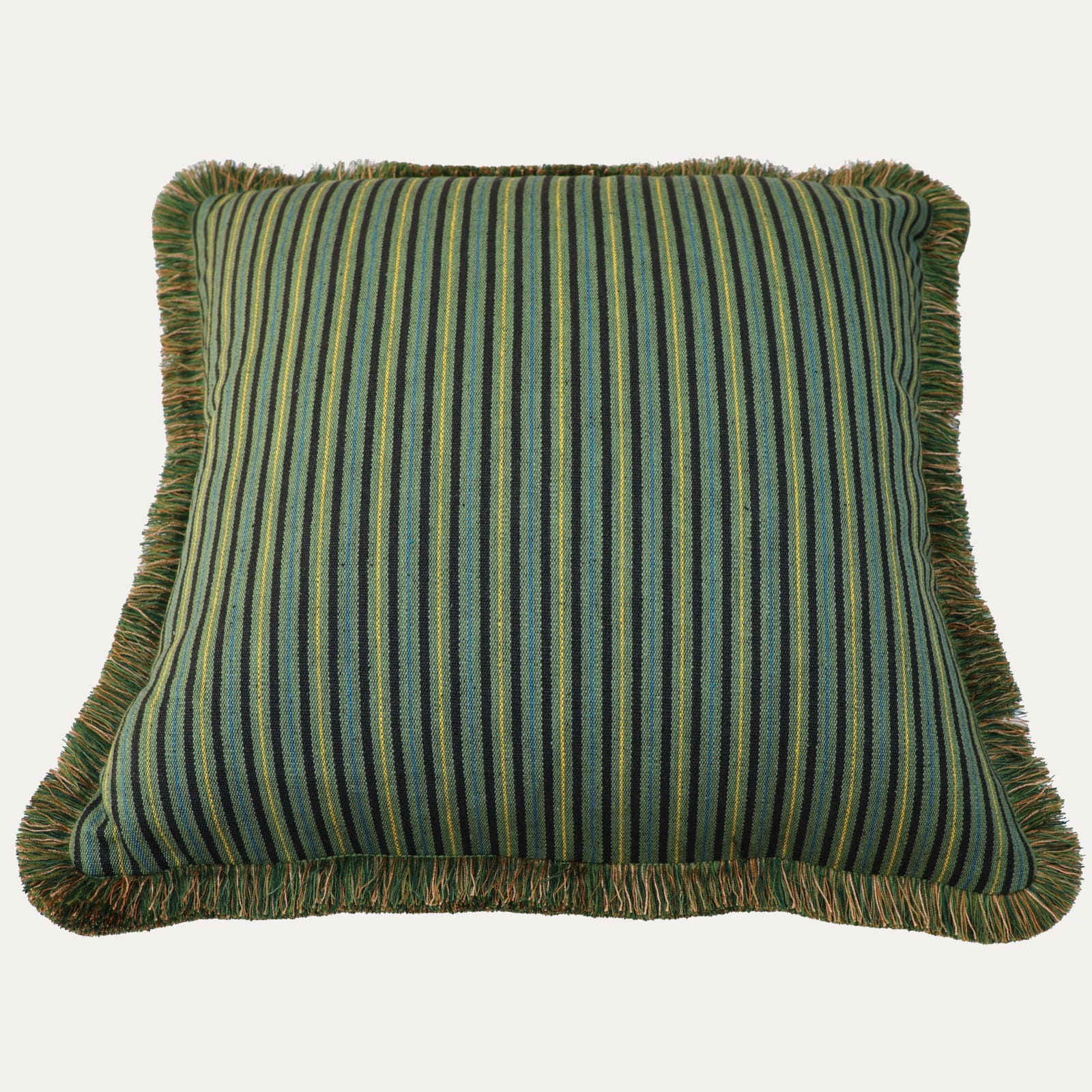 Namay Samay X Decors Barbares Bashir Green Cushion with Brush Fringe