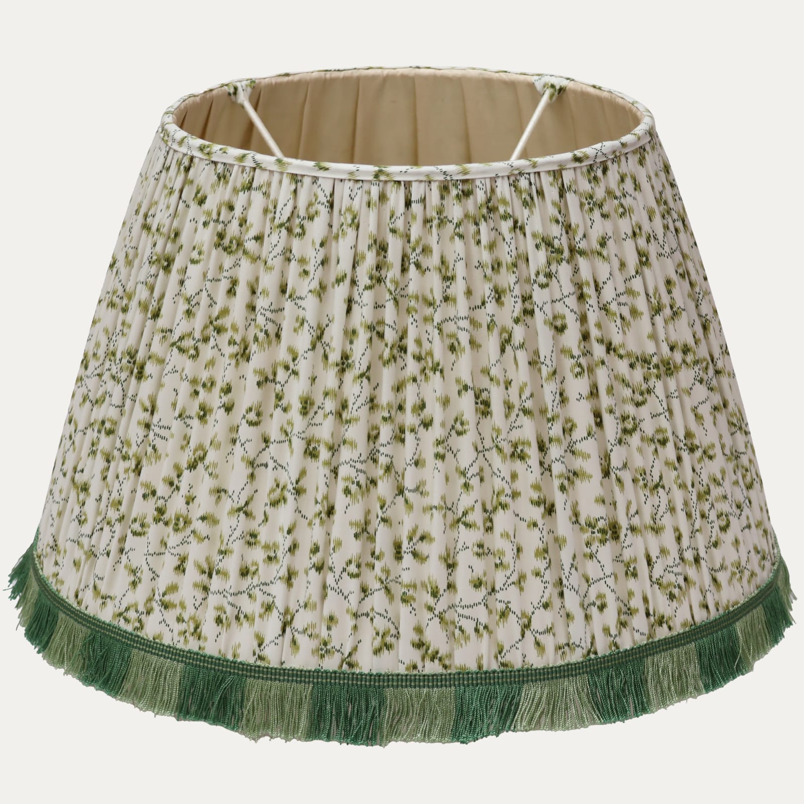 Claremont Ada Clover Handsewn Gathered Lampshade with Fringe Trim