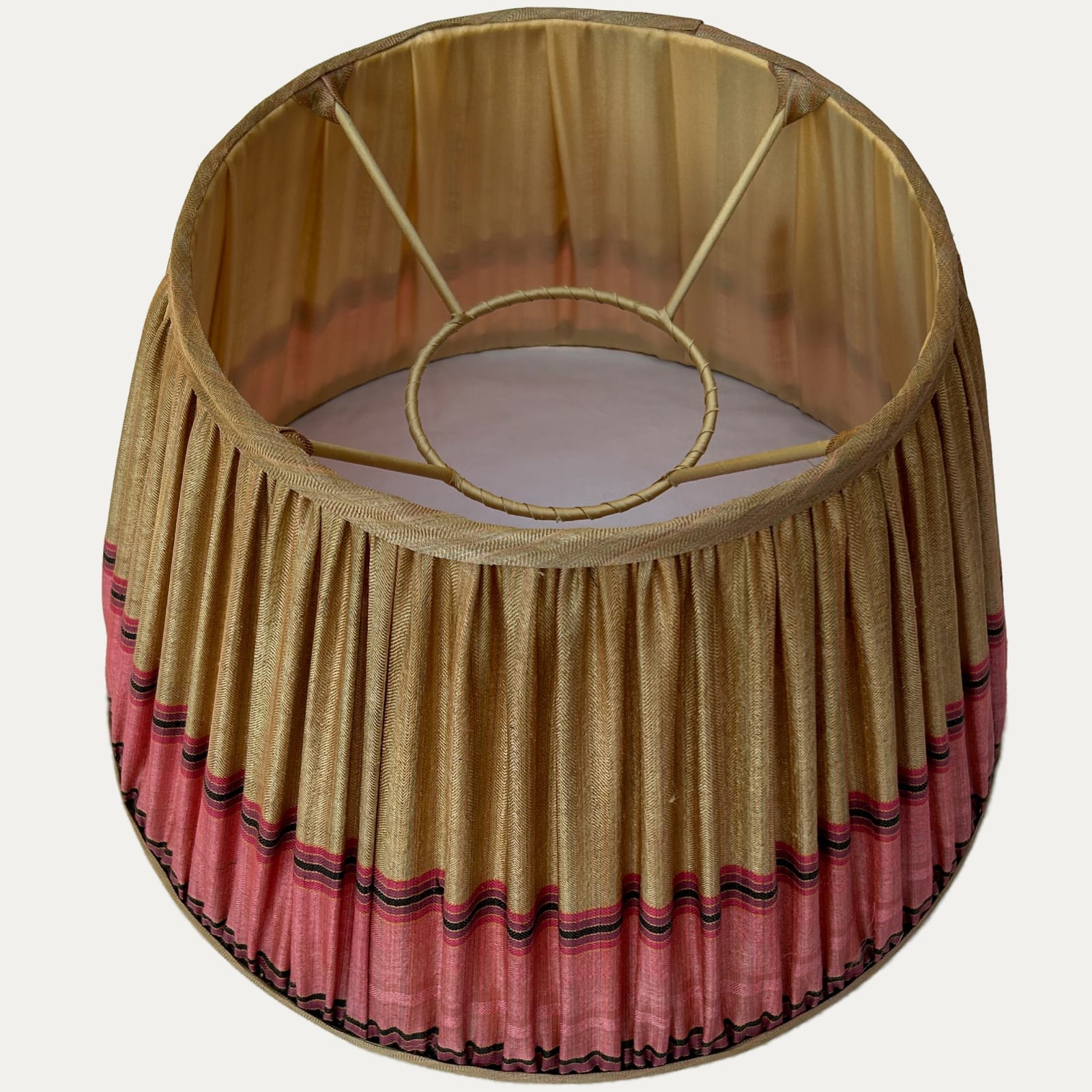 One-off Vintage Sari Lampshade 100% Wool Silk Lining