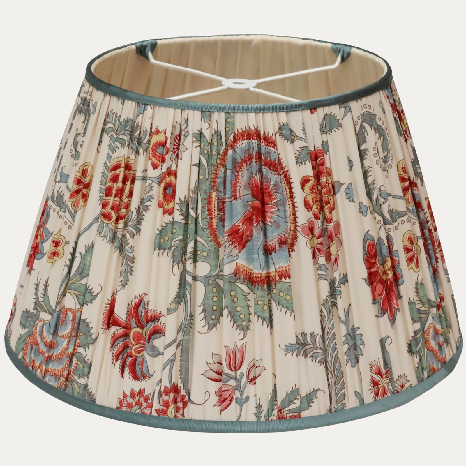 Charles Burger Percale Persan Handsewn Lampshade with Contrast Silk Trim