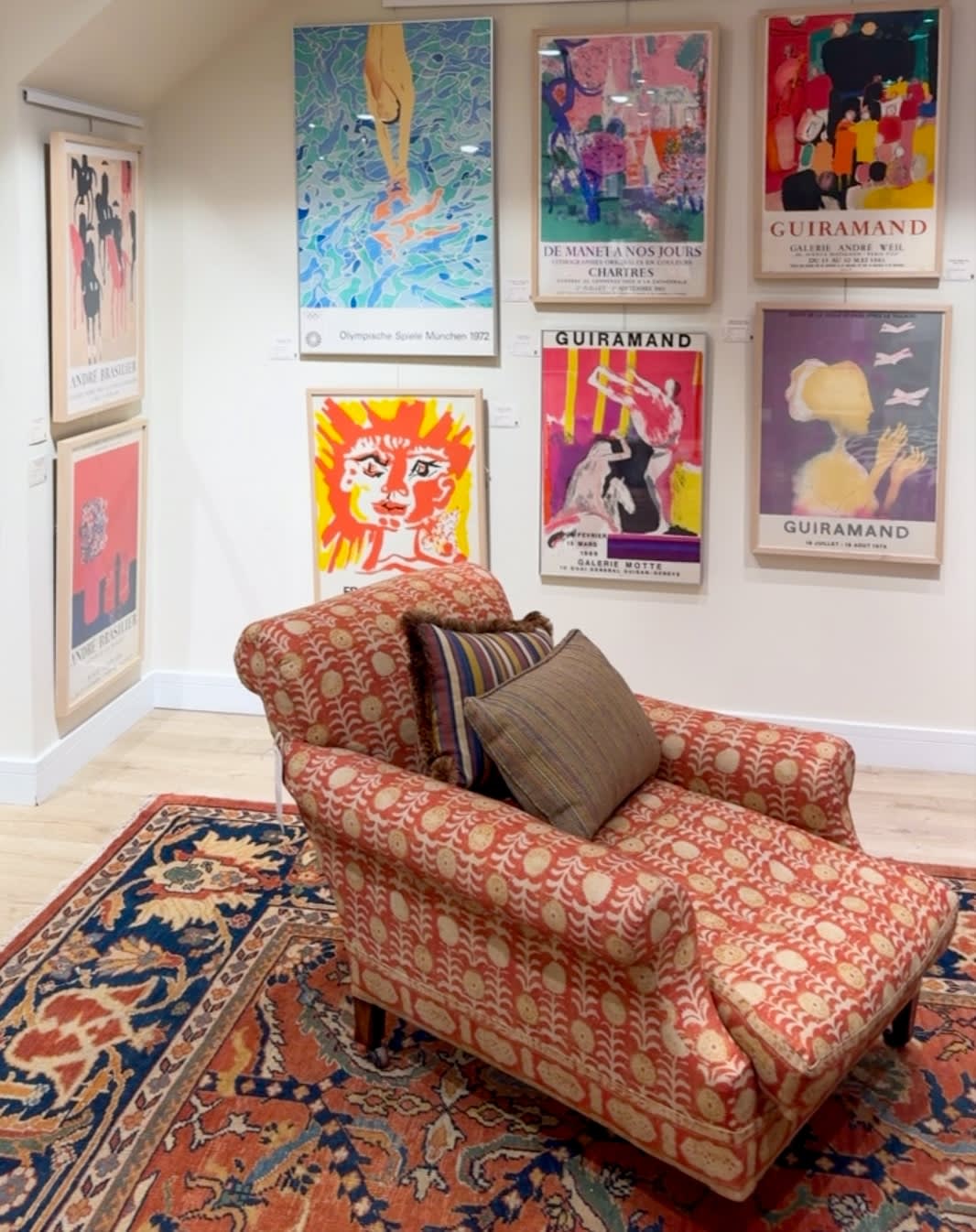 Floren, Howard Style 19th Century Easy Armchair in Robert Kime Tansy Rust