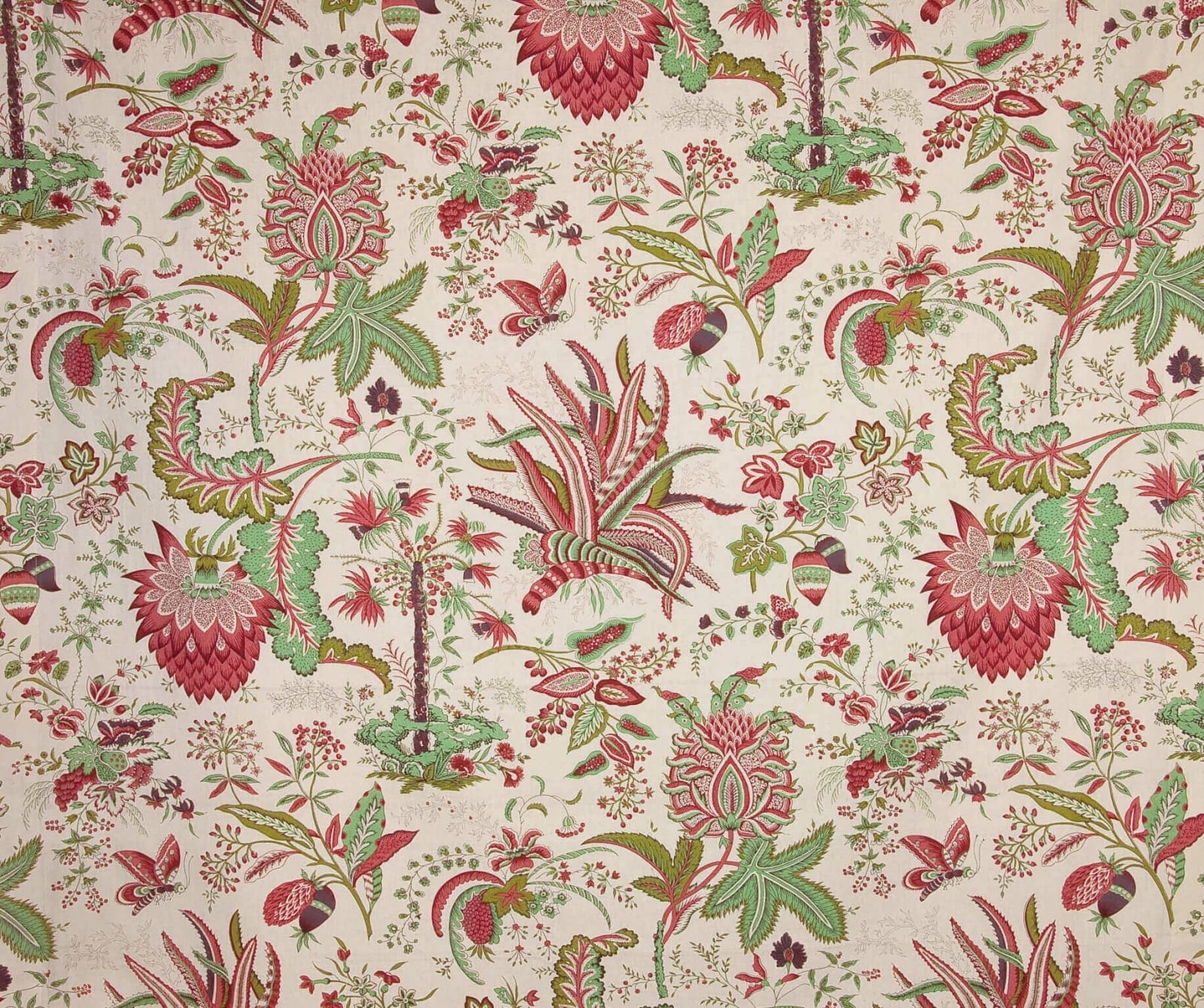 Marquis De Seigelay Cretonne Rouge Vert