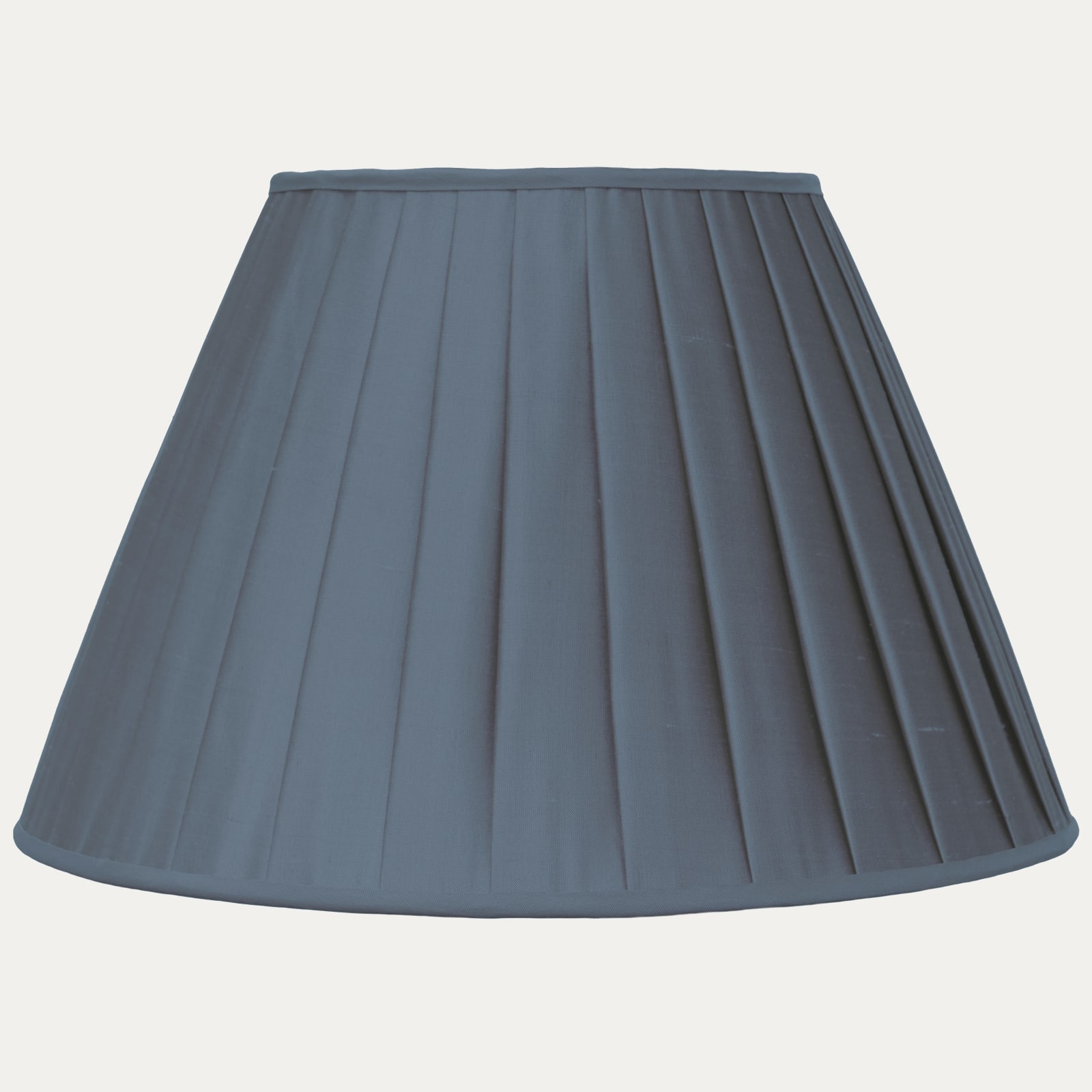 Thames Blue Faille Lugano Silk Box Pleated Lampshade
