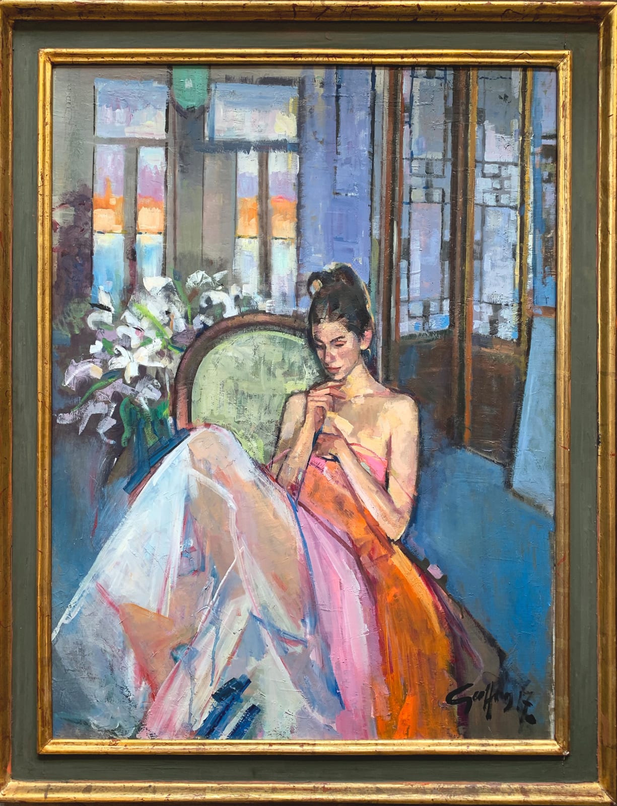 Geoffrey Humphries Seated Girl in Studio