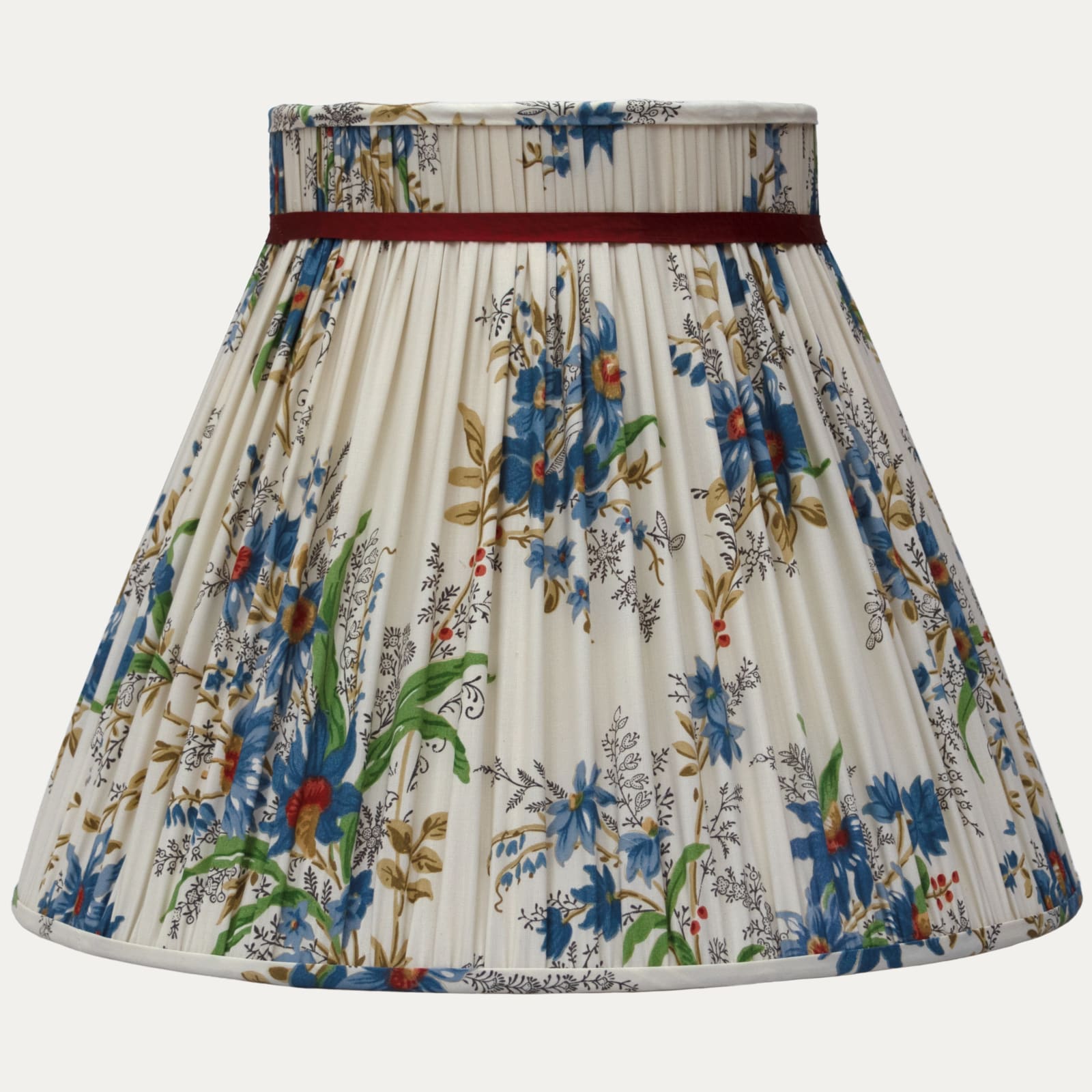 Decors Barbares Ete Moscovite Indigo Collar Top Lampshade with Red Silk Sash