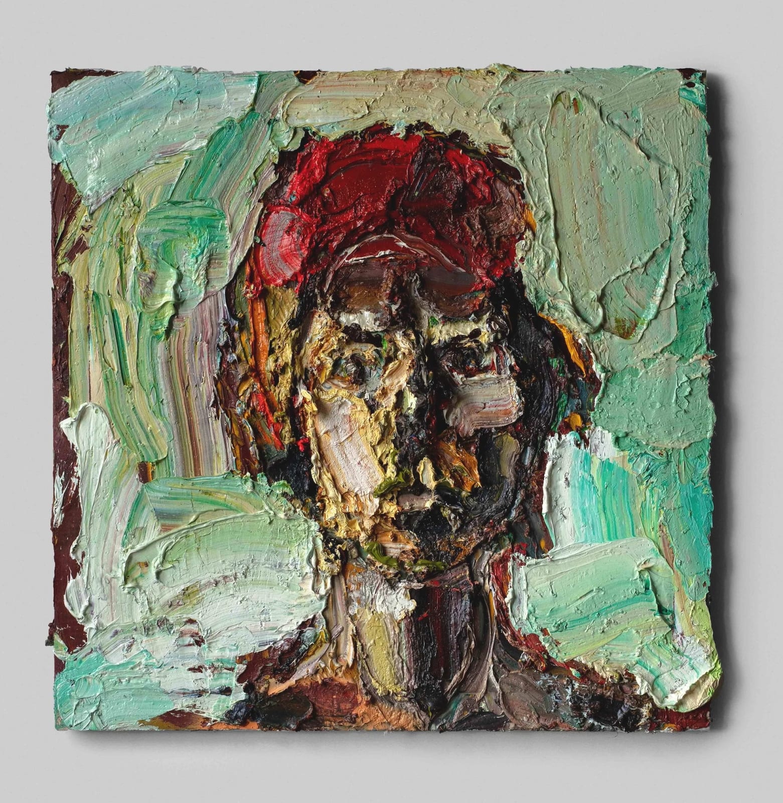 Nick Herd, Red Cap Headphones (Self Portrait)