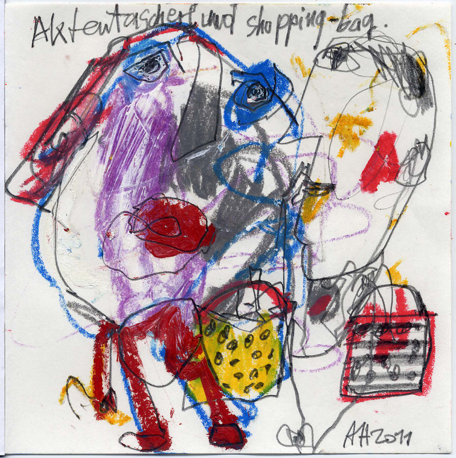 Alexandra Huber, Aktentascherl und shopping-bag, 2011