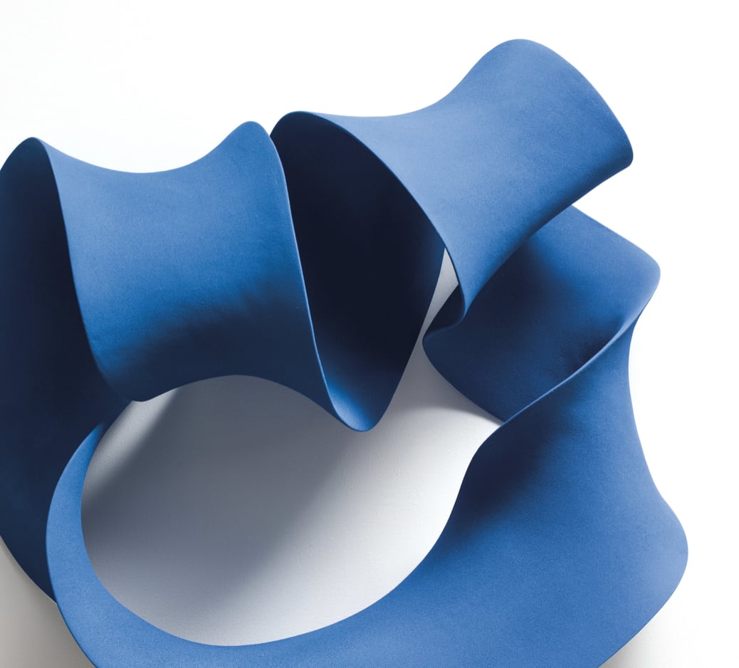 Merete Rasmussen, Blue Folded Form (Wall), 2019