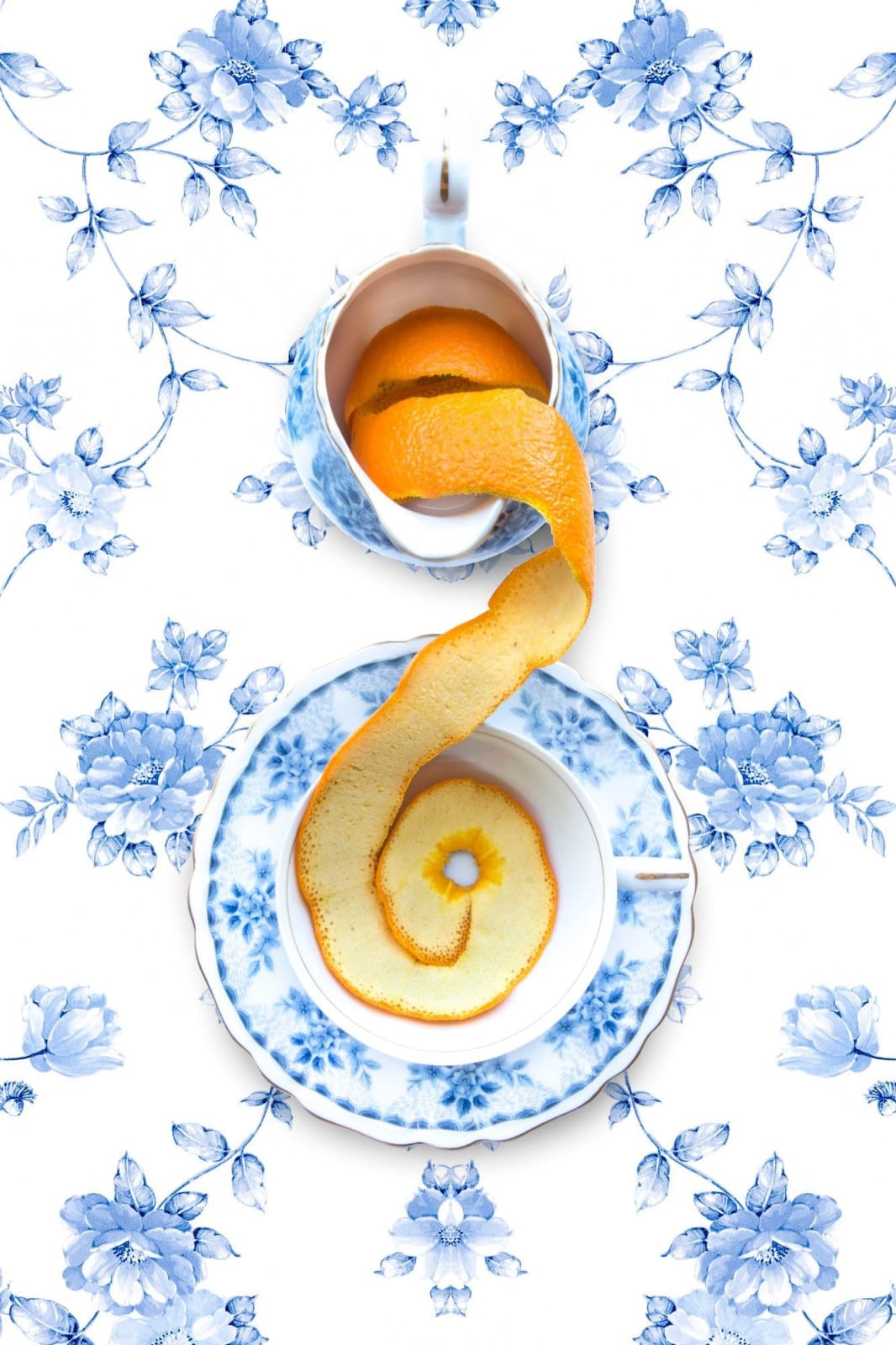JP Terlizzi, Empress Royal Hague Blue Floral with Orange, 2019
