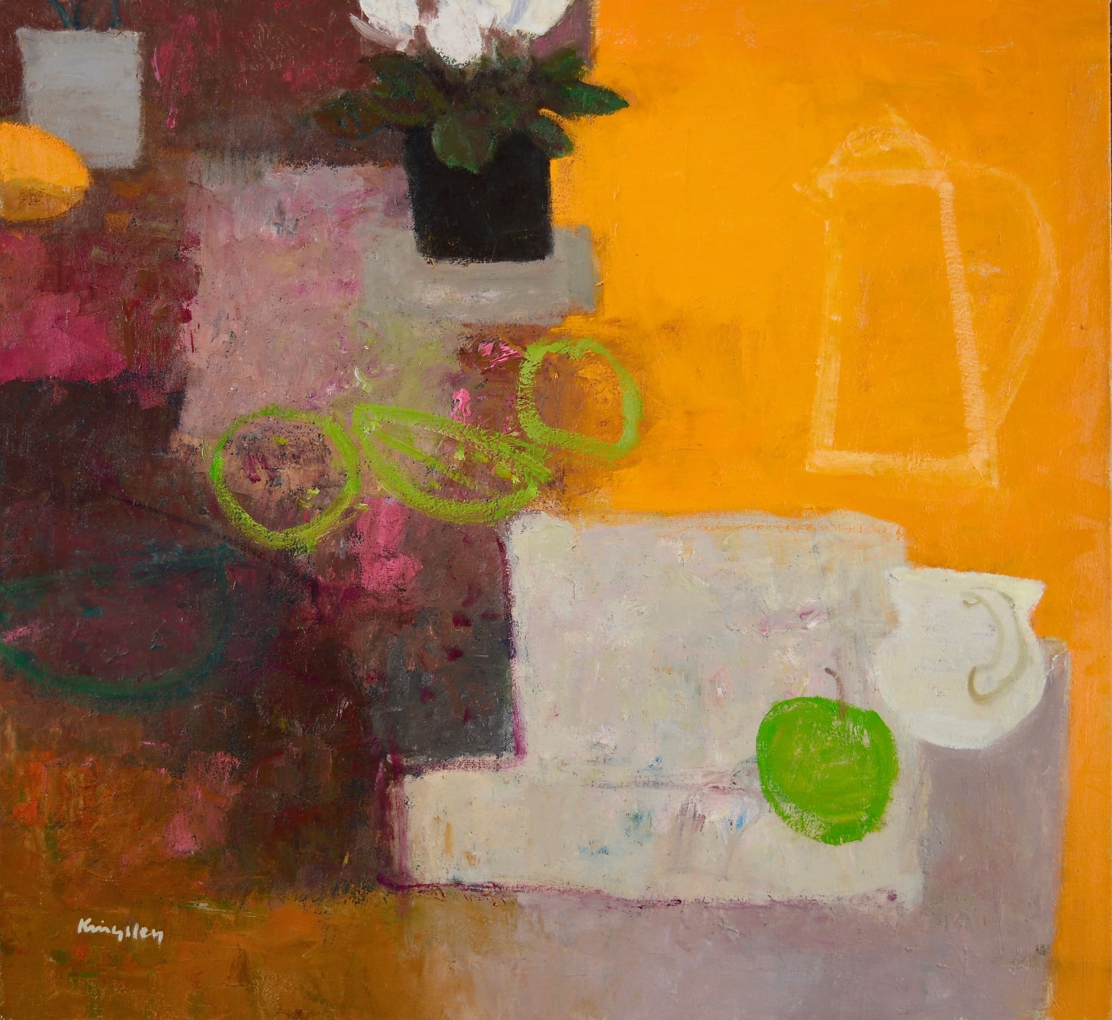 John Kingsley, RSW PAI, Still life with Coffee Pot