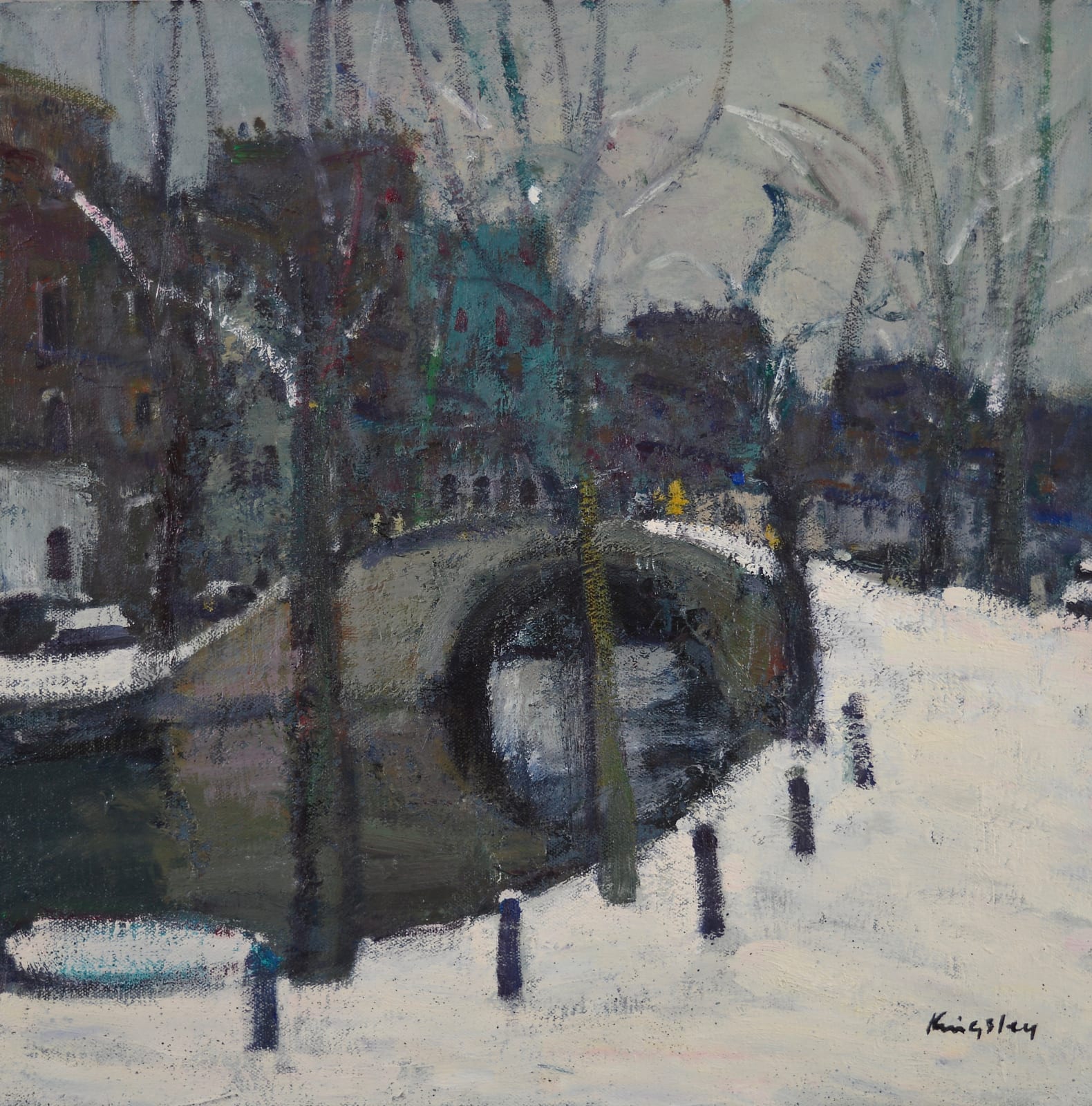 John Kingsley, RSW PAI, Canal Bridge, Amsterdam