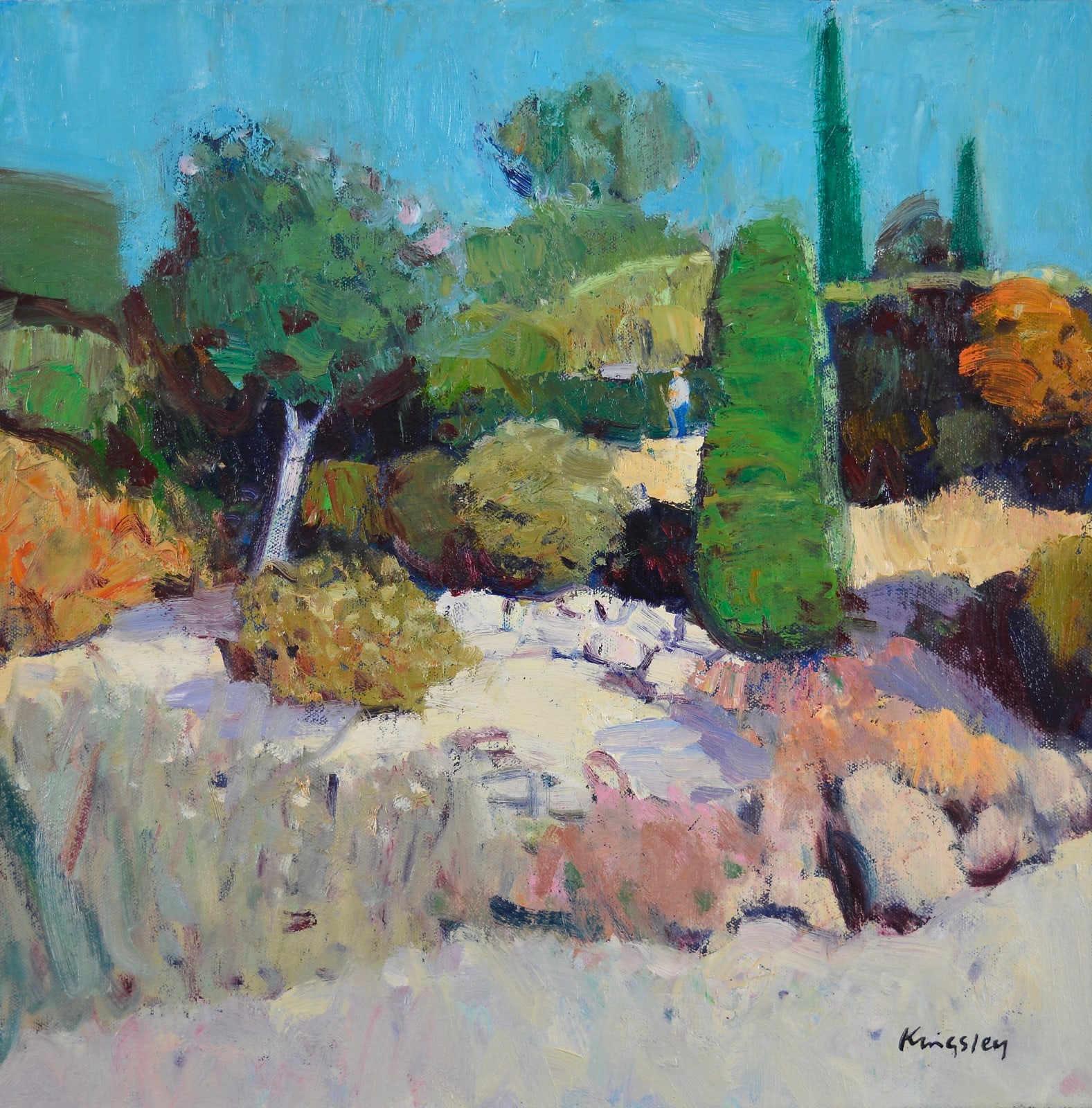 John Kingsley, RSW PAI, Terraced garden, Canillas de Albeida