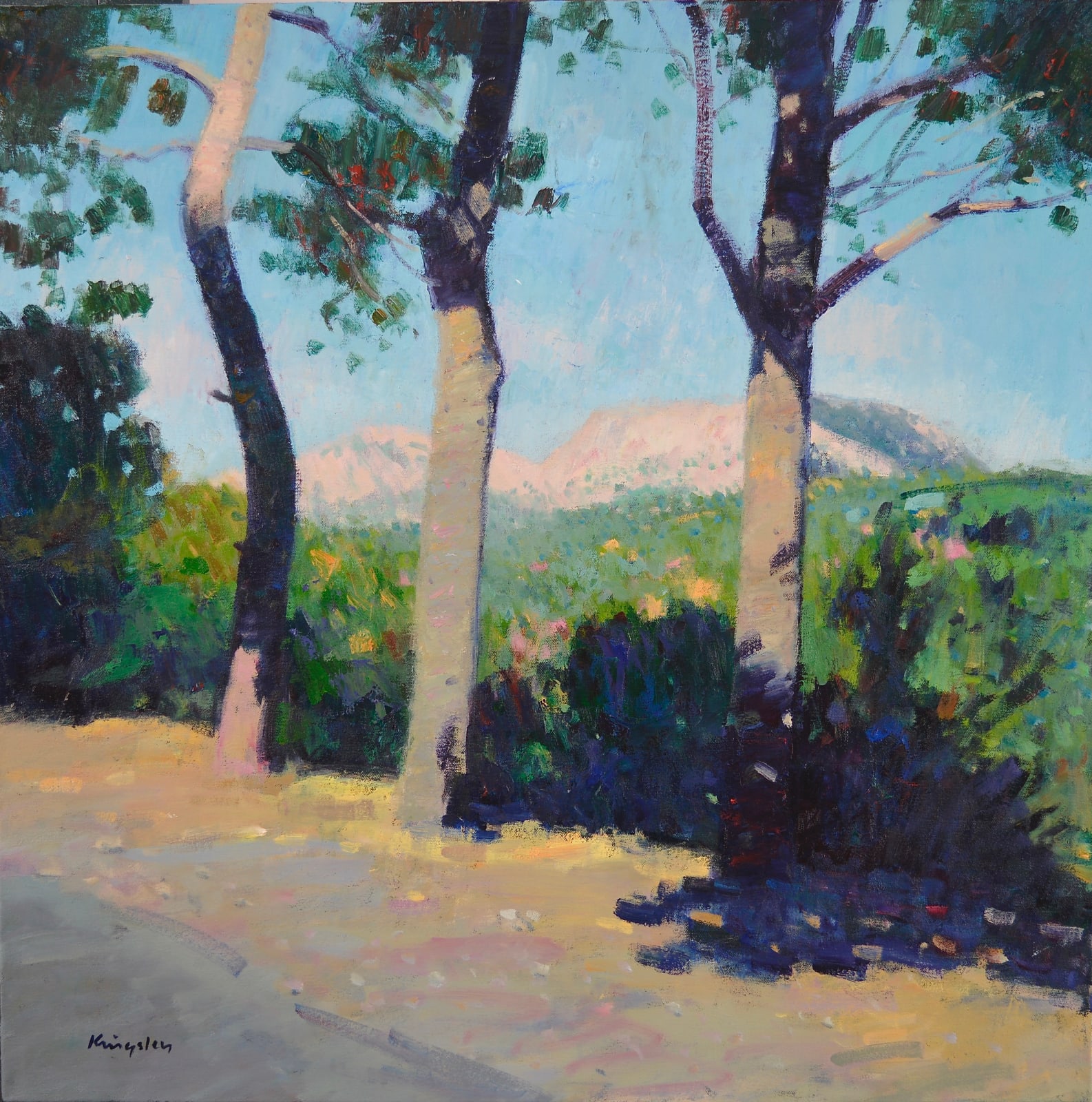 John Kingsley, RSW PAI, Pine Trees, Malaucéne