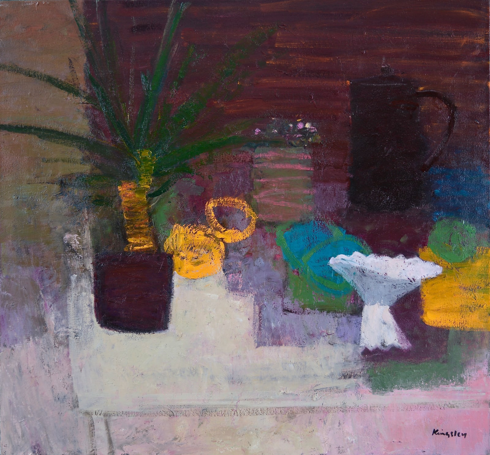 John Kingsley, RSW PAI, Still Life with Black Coffee Pot