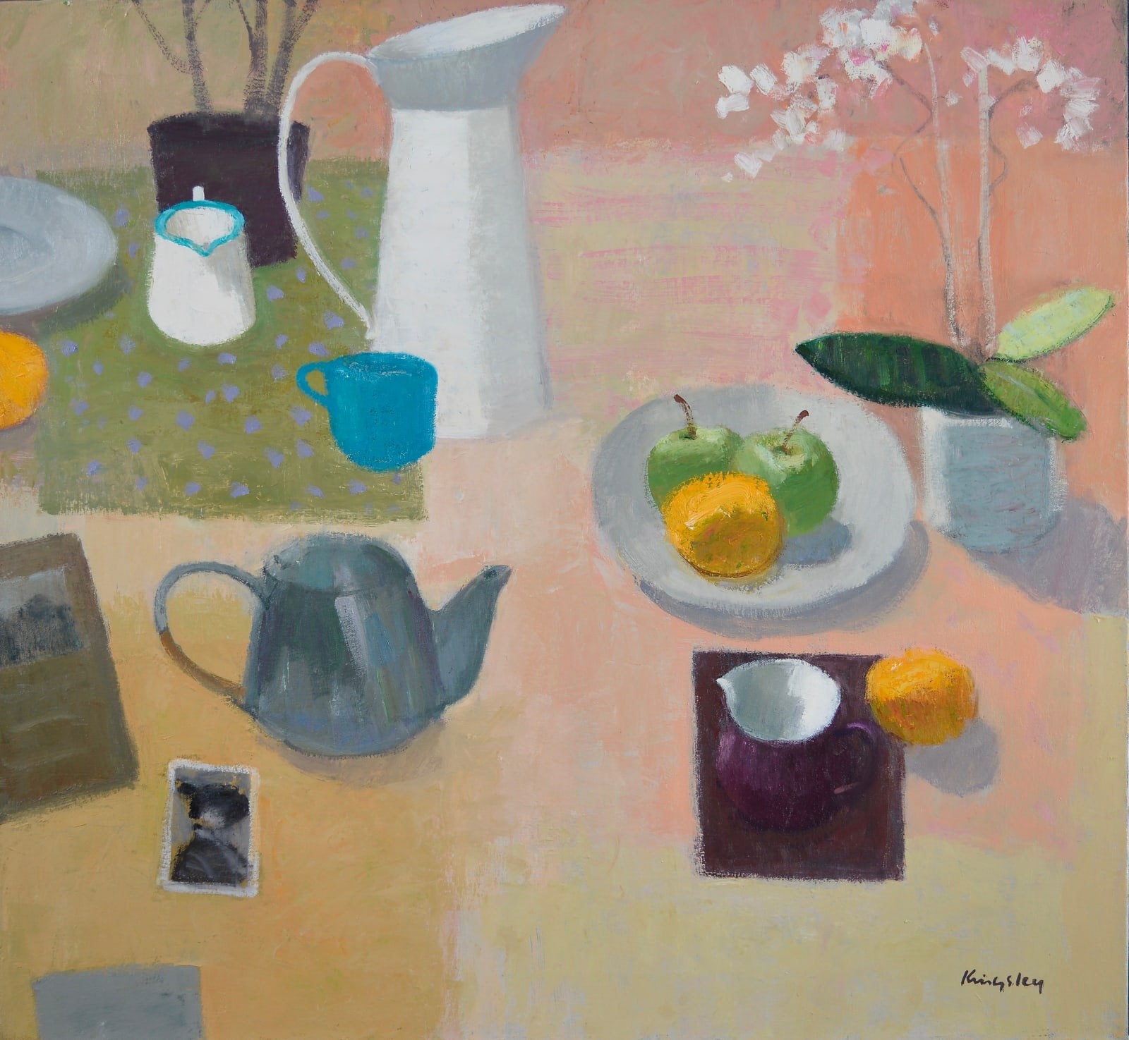 John Kingsley, RSW PAI, Still life with Teapot