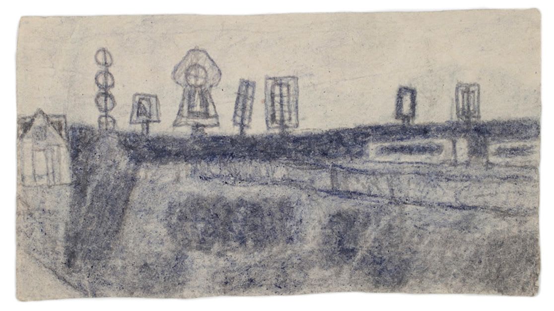 JAMES CASTLE, Untitled (farmscape with forms/farmscape with forms), n.d.