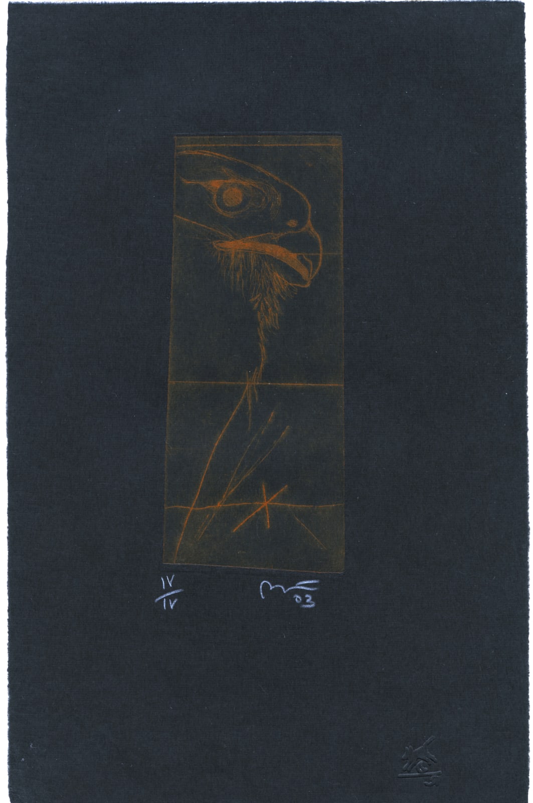 Rick Bartow, Barbed Wire Hawk, 2003