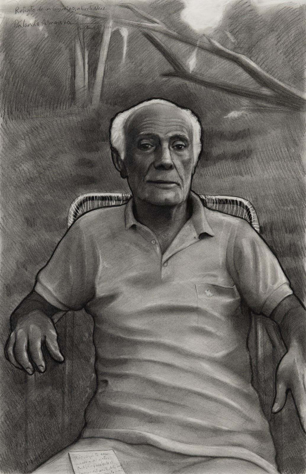 Orlando Almanza, Portrait of a Shapeshifter, Grandfather Nene (Retrato de un Cagüeiro, Abuelo Nene), 2023