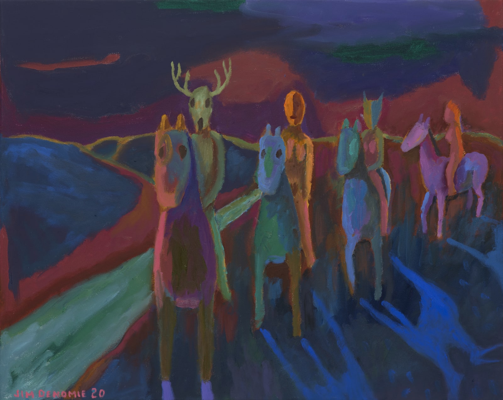 Jim Denomie, Four Days and Four Nites: Blue Shadow, 2020