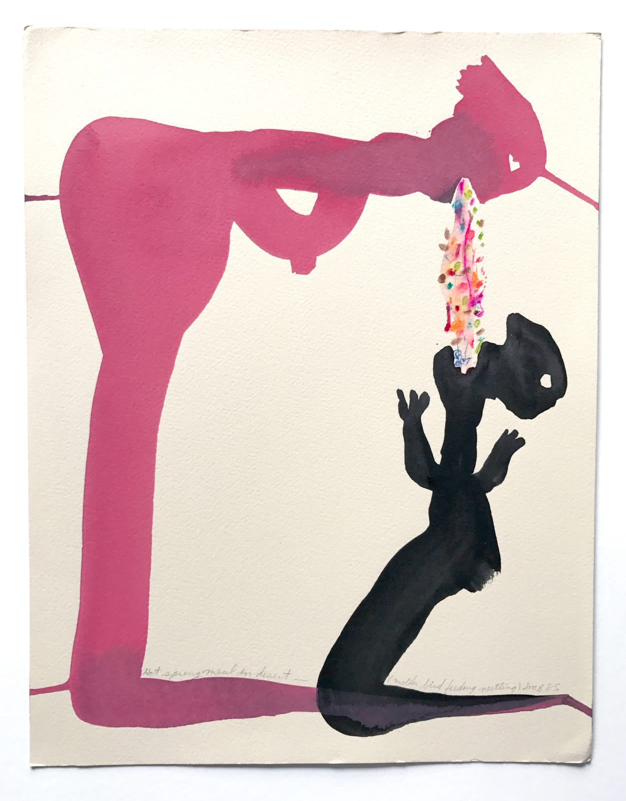 Stuart Buehler, Mother Bird Feeding Nestling, 1985