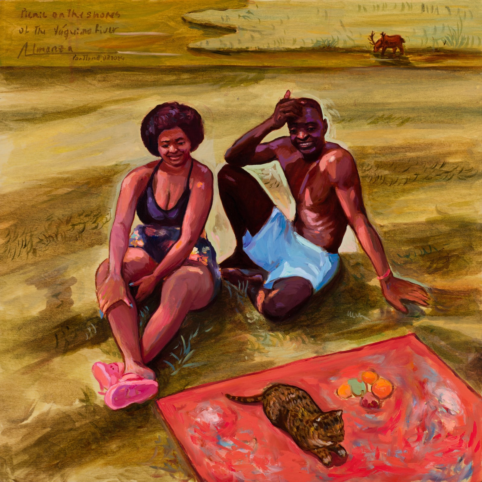 Orlando Almanza, Picnic a la Orilla del Río Yáquimo - Picnic on the bank of the Yáquimo River, 2024