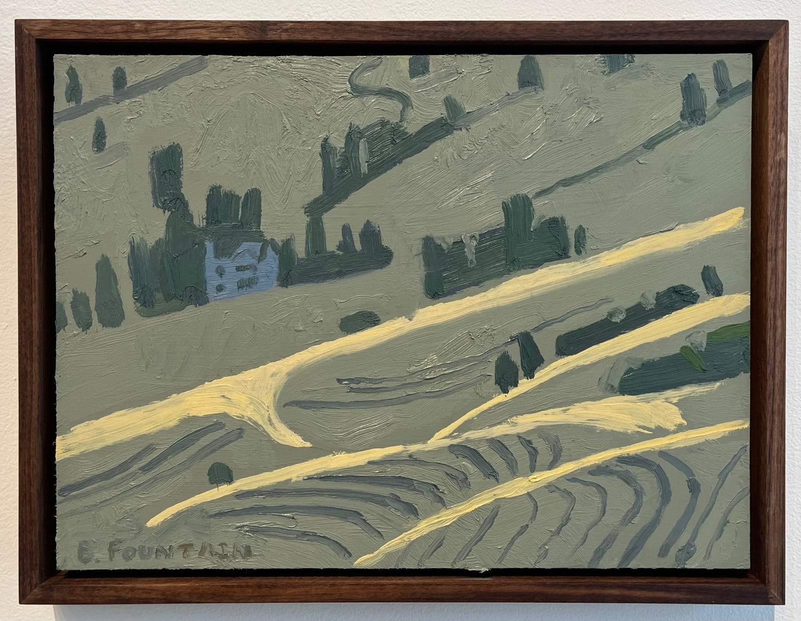 Benny Fountain, Blue House with Evening Light, 2025