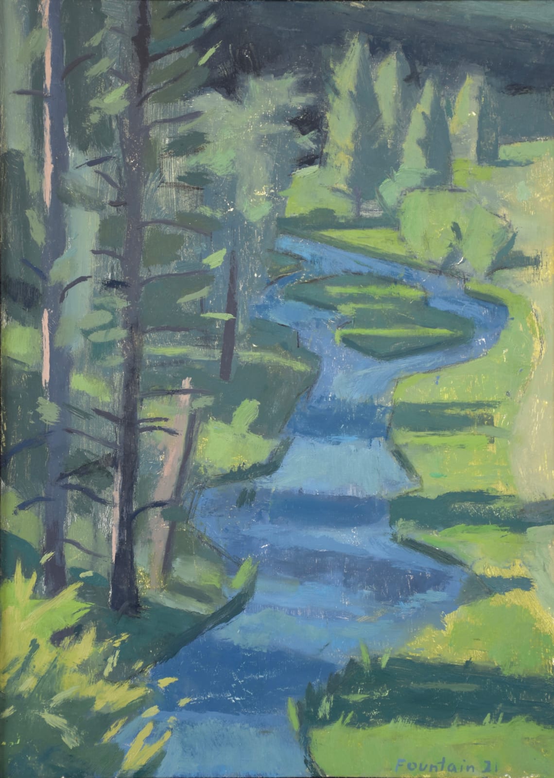 Benny Fountain, Palouse River with Pines, Morning, 2021