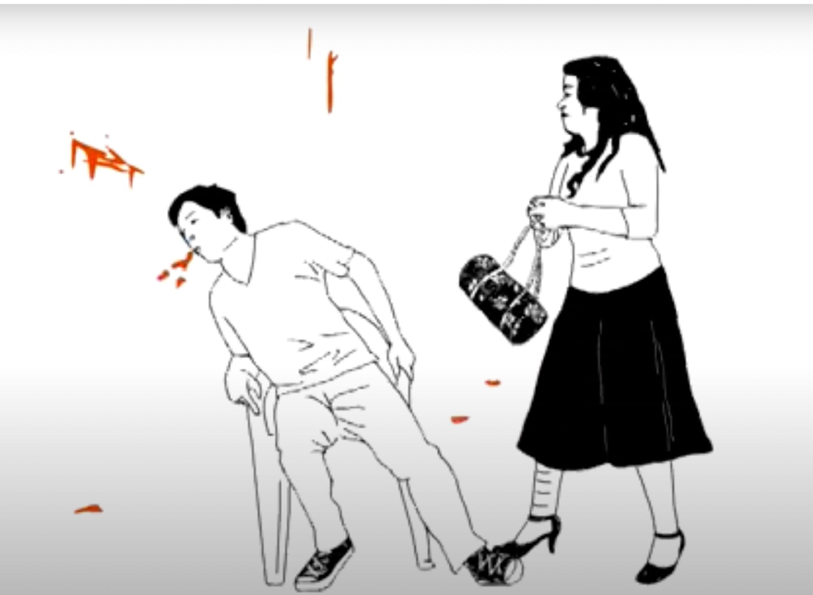 En Mi chica con su bolsa Takashi Murakami me ayuda a obtener inspiración, el artista es golpeado ferozmente por su pareja, esperando de manera pasiva la llegada del dolor o de la inspiración como única vía para conseguir resultados coherentes en la escena del arte contemporáneo actual.