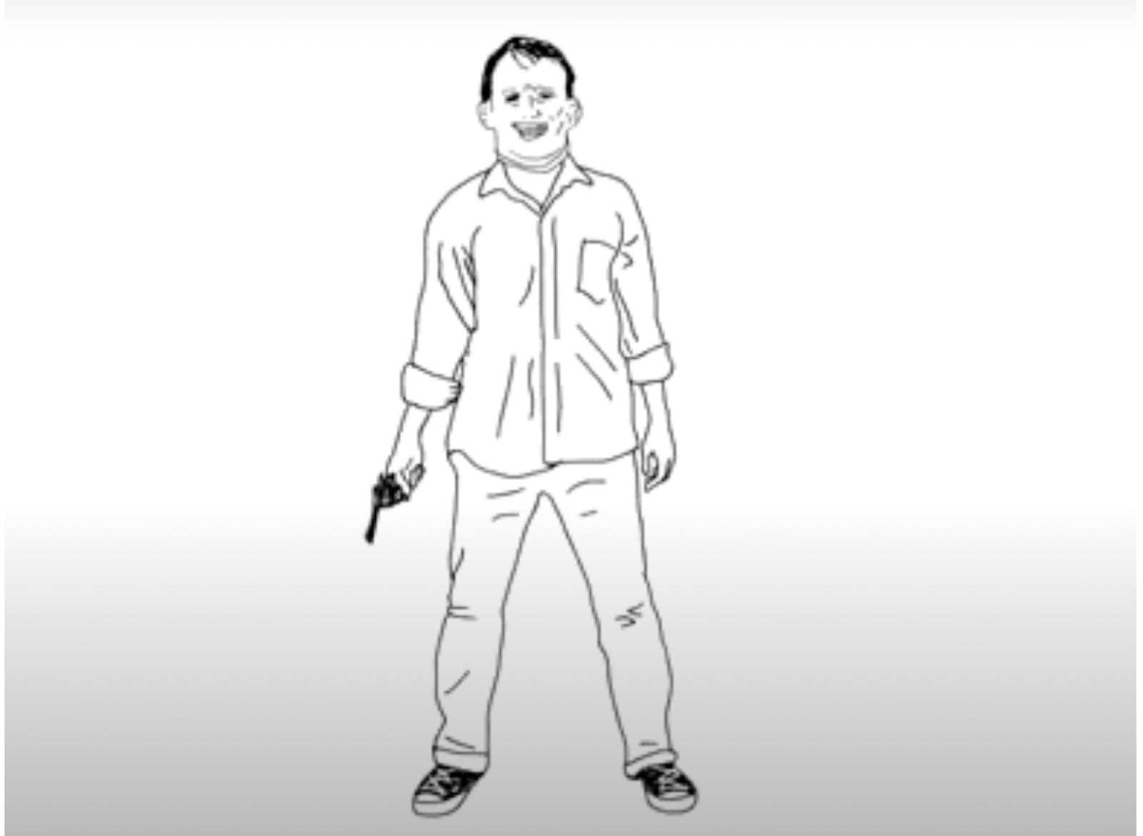 No soy un monstruo, es una obra que alude a la introspección y la representación simbólica del artista. Después de haber pasado por el juicio de curadores, críticos y colegas, conflictuado por el proceso de su propia legitimación, asegura que Él “no es ningún monstruo”. Nos muestra un ego desprovisto de las máscaras de ego. La acción de colocarse a sí mismo como protagonista de su obra, le asegura su inmortalidad y ese tiro fulminante es el último medio simbólico para legitimarse. Es a través de un suicidio ficticio que pone fin a su personaje como artista y a los cuestionamientos que rodean su obra.