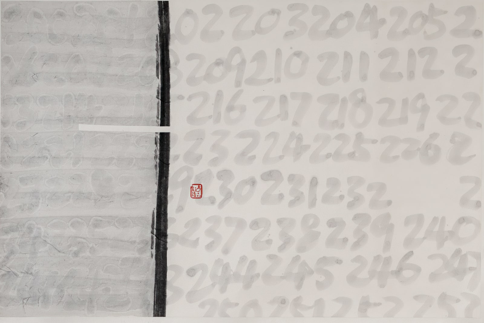 Fung Ming Chip, NumberS: Transparent Script with Exicison, 数字系列:留空透字, 2021